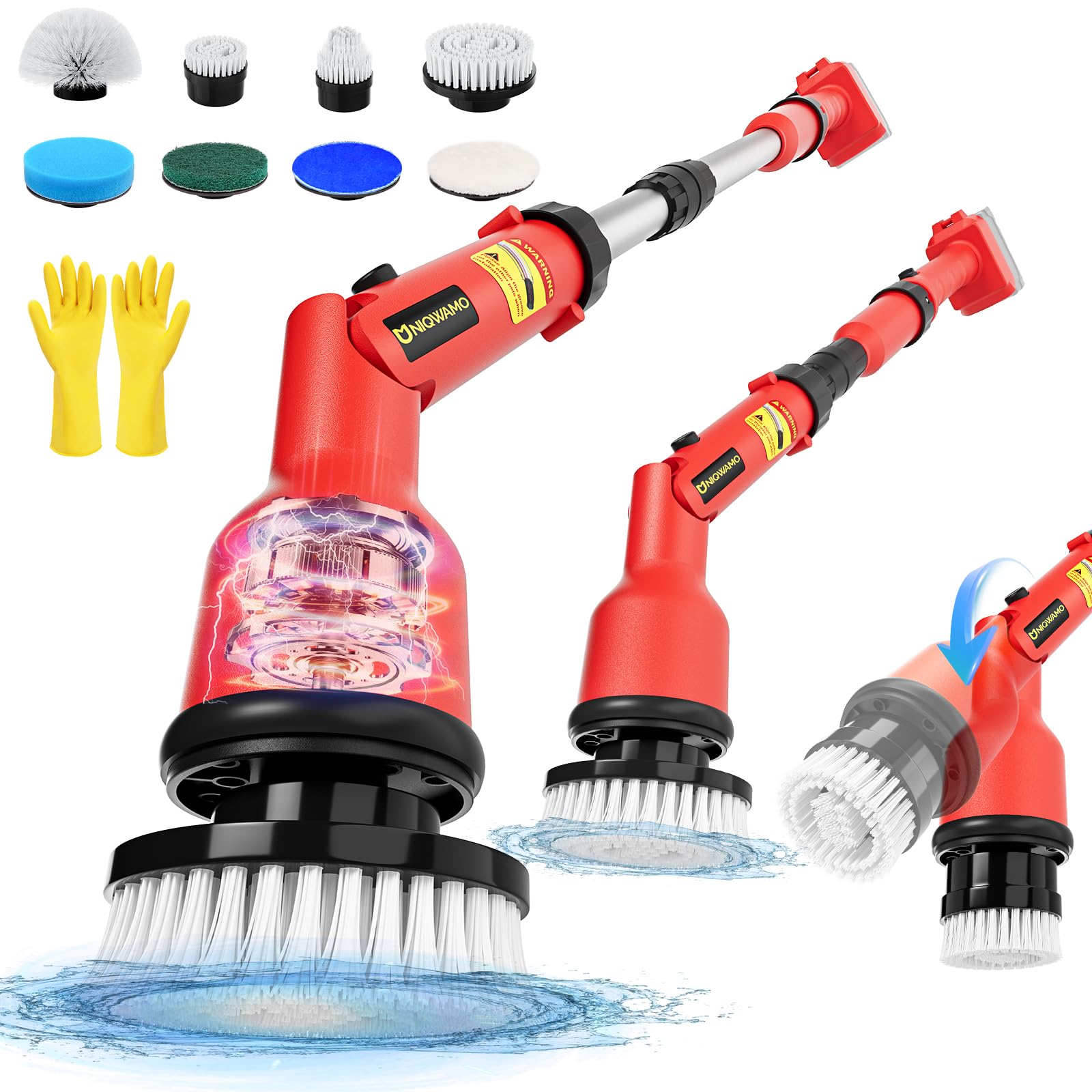 Electric Spin Scrubber for Milwaukee M18 18V Battery(Battery NOT Included), 1000 RPM Battery Powered Scrubber with Adjustable Ex