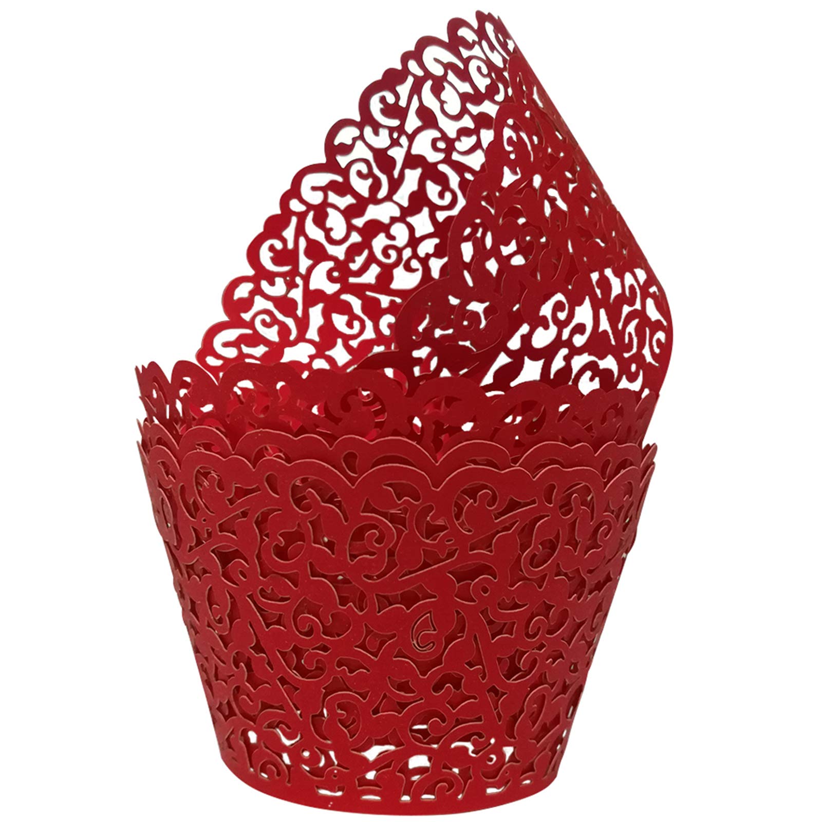 Golf 100Pcs Christmas Cupcake Wrappers Artistic Bake Cake Paper Filigree Little Vine Lace Laser Cut Liner Baking Cup Wraps Muffi