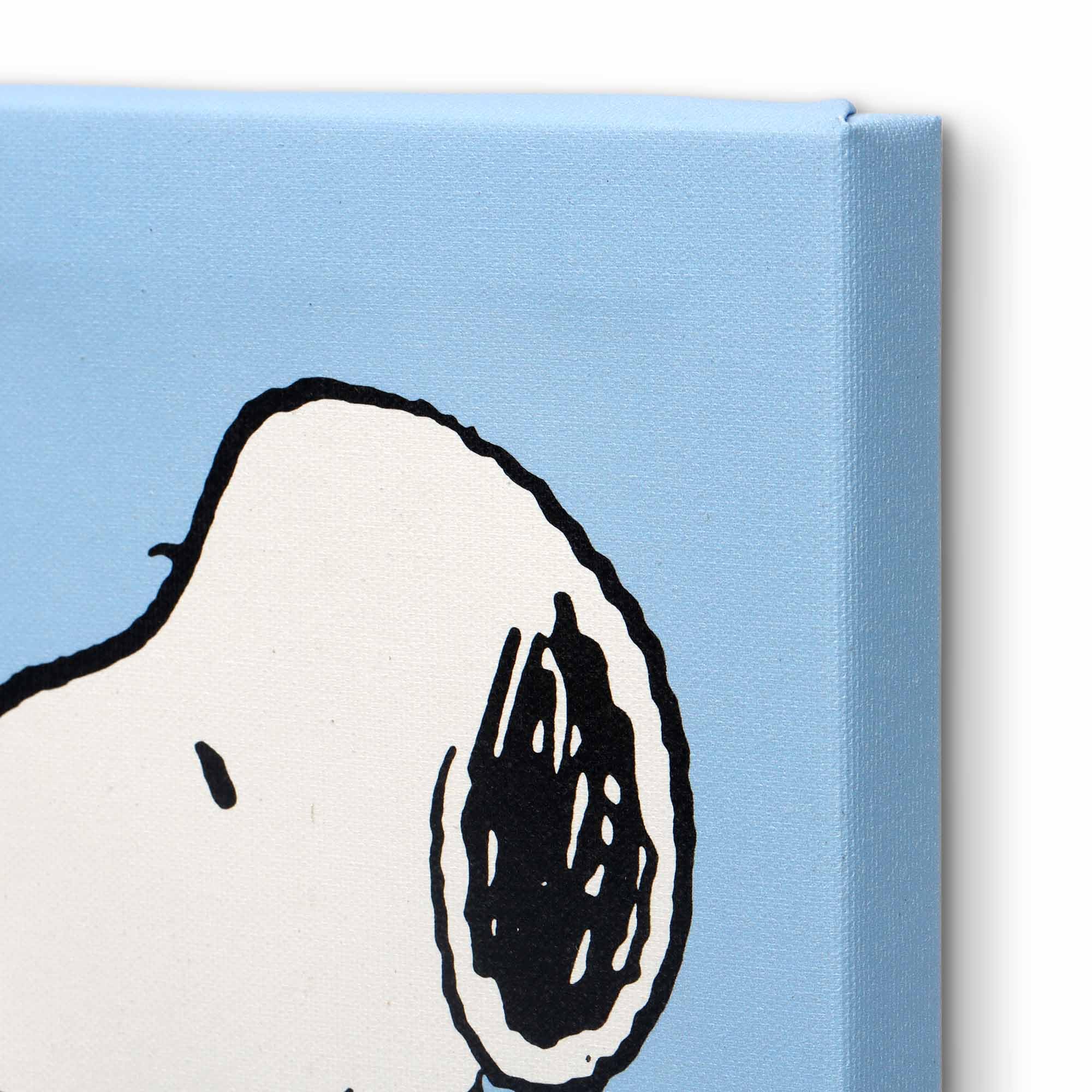 Open Road Brands Snoopy and Woodstock Canvas Wall Art - 12" x 12" Blue Decor, Model 90224081