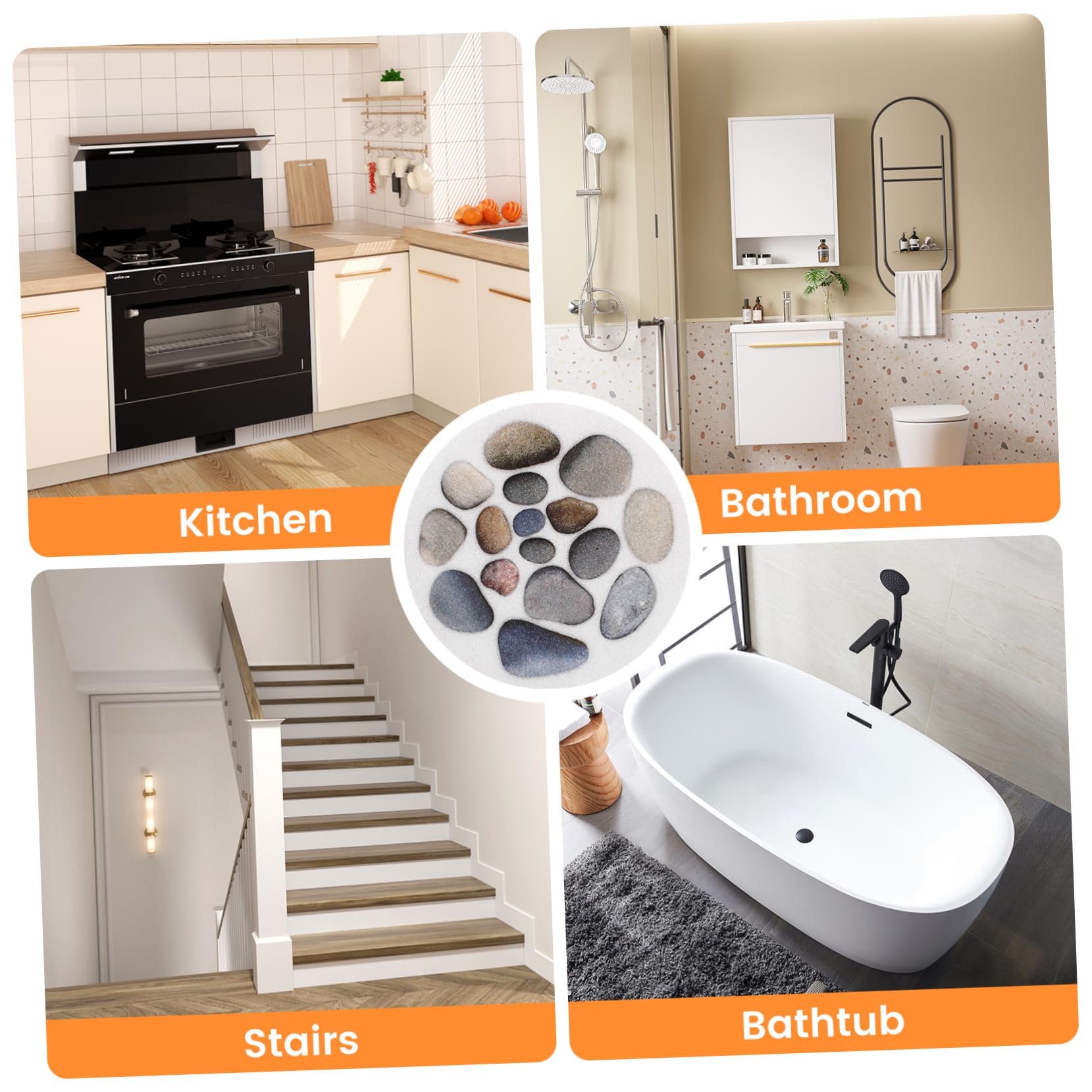 Zerodeko Garlic Holder 8Pcs Floor Stickers Sticker Sheets For Kids Bathroom Mats For Floor Bathtub Stickers Non Slip For Adults