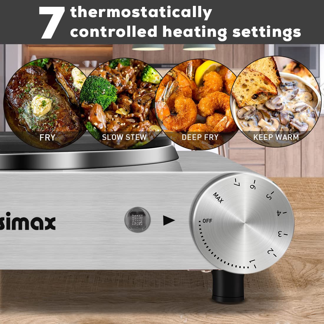 Hot Plate, Cusimax Electric Burner 1500W Hot Plate Cooking Single Burner Electric Stove With Heat-Up In Seconds Adjustable Tempe