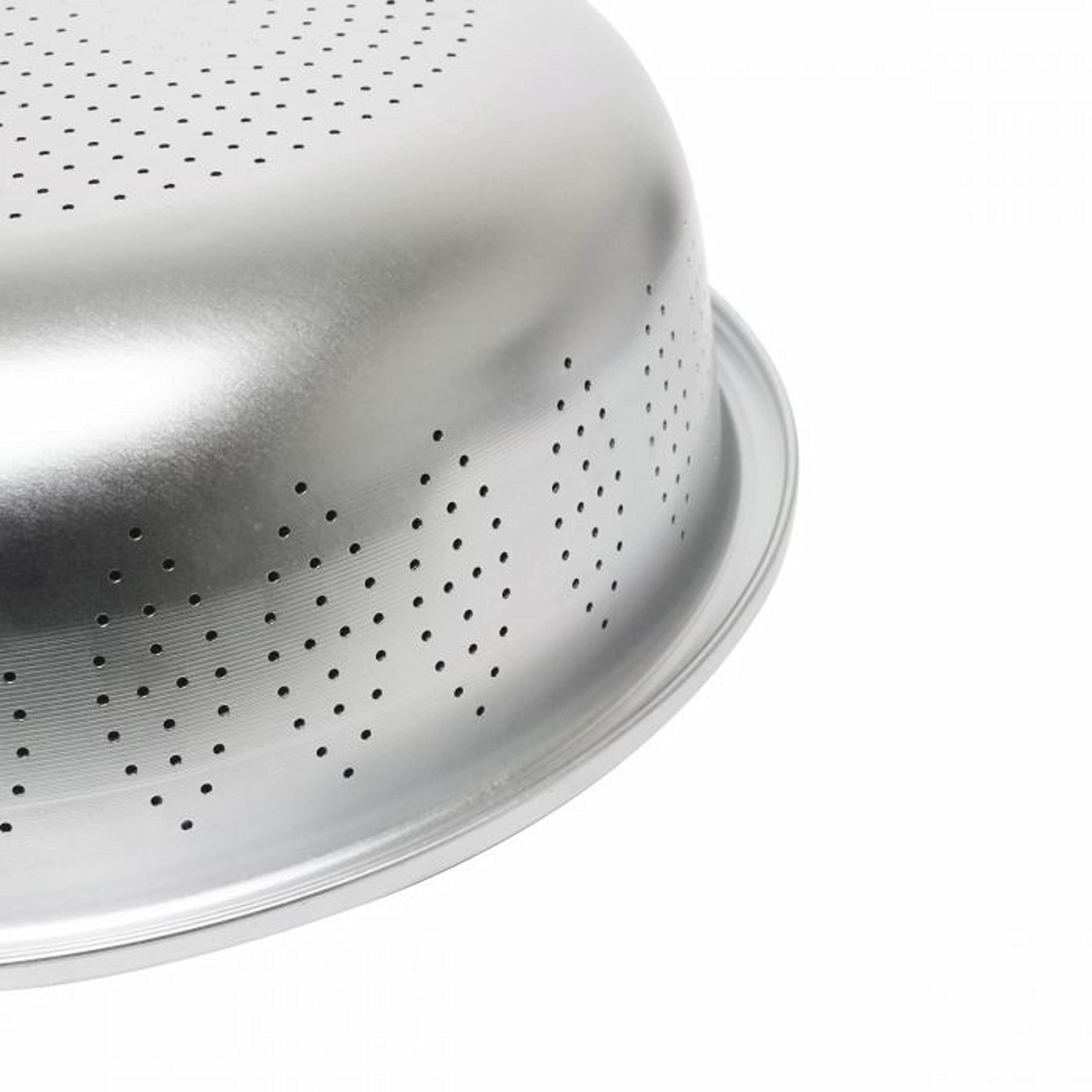 Truecraftware-16 Qt. Aluminum Colander 15'' X 4'' With Tapered Edge- Kitchen Strainer Sieve Wash Vegetables And Fruits Spaghetti