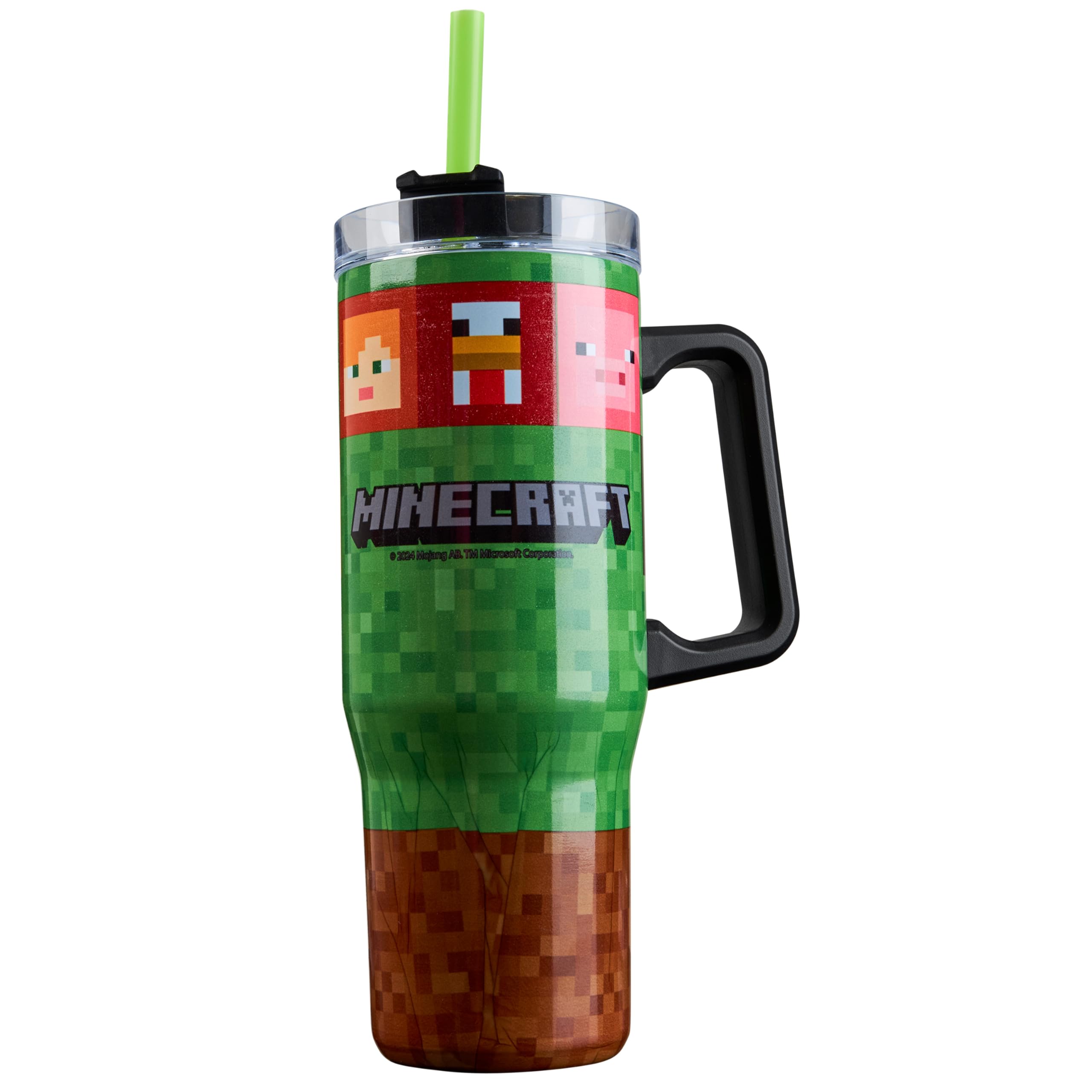 Minecraft Insulated Tumbler with Straw and Lid, Double Walled 33 oz  Kids Gifts