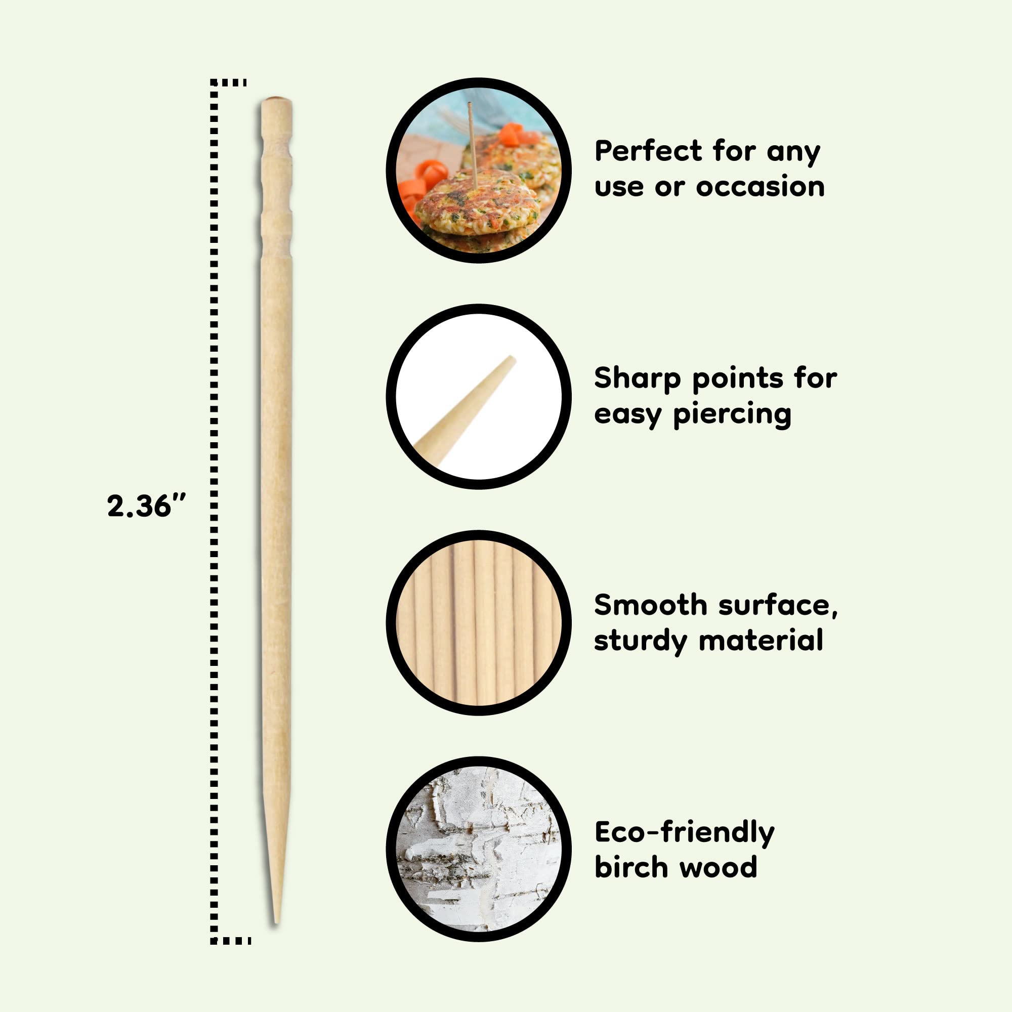 Bamboomn Premium Wooden Round Toothpicks With Storage Holder For Food Or Cleaning Your Teeth, 3 Packs Of 300 Pieces, Party Suppl