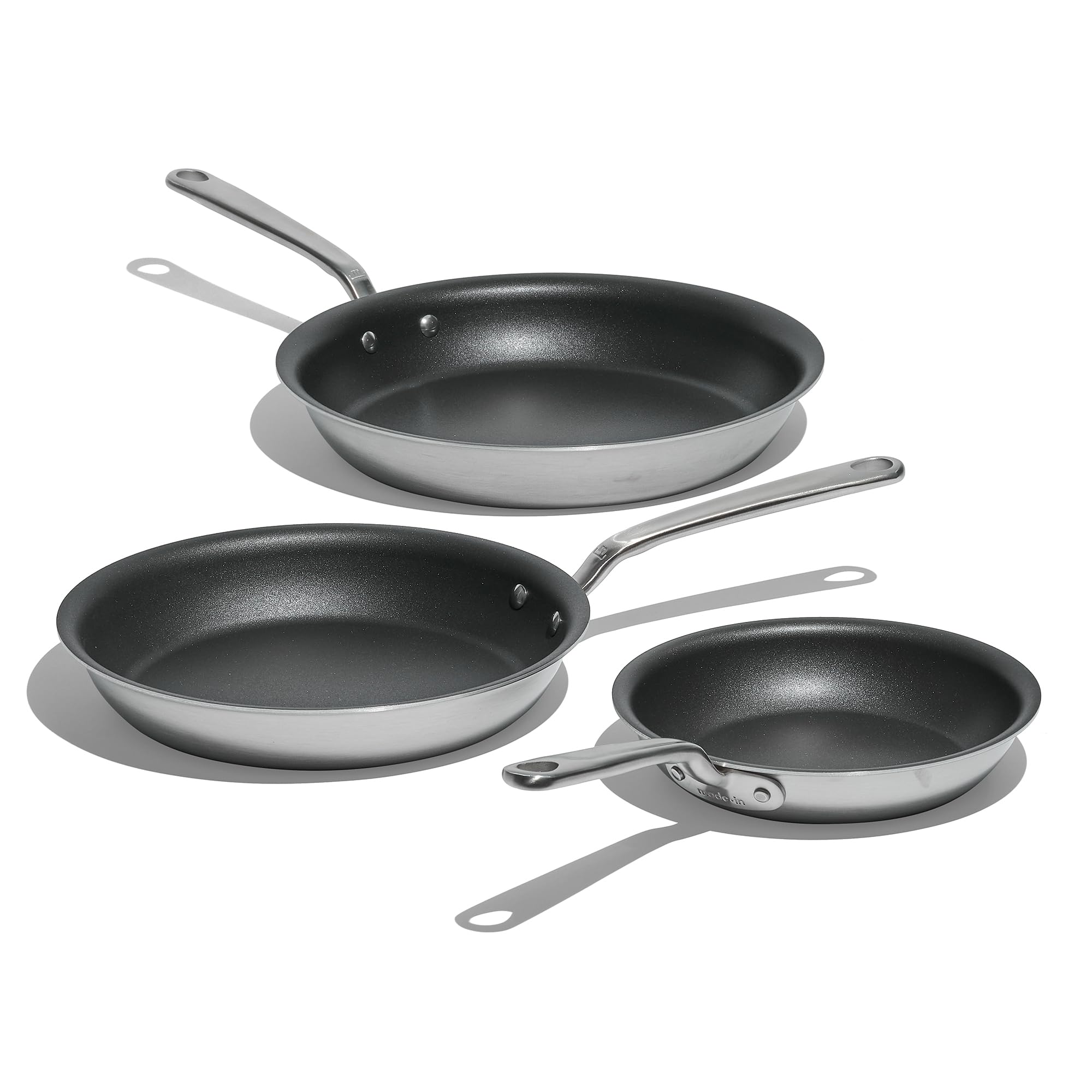 Made In Cookware - ProCoat Non Stick 3 Piece Frying Pan Set (Includes 8'',10'',12'') - 5 Ply Stainless Clad - Professional Cookw