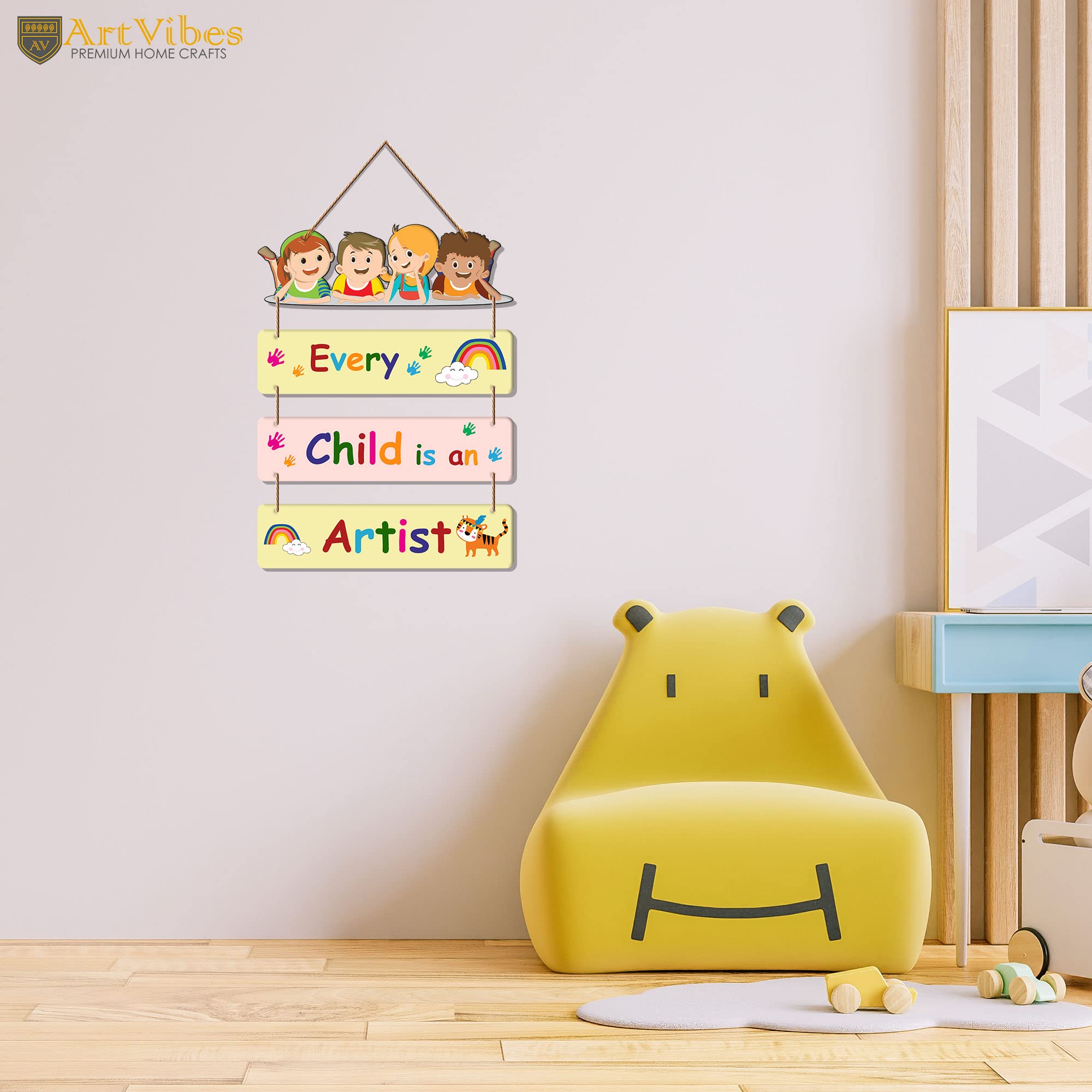 Artvibes Positive Quote Decorative Wall Art Wooden Wall Hanger for Kids Room | Living Room | Bedroom | Gift | Mordern Painting F