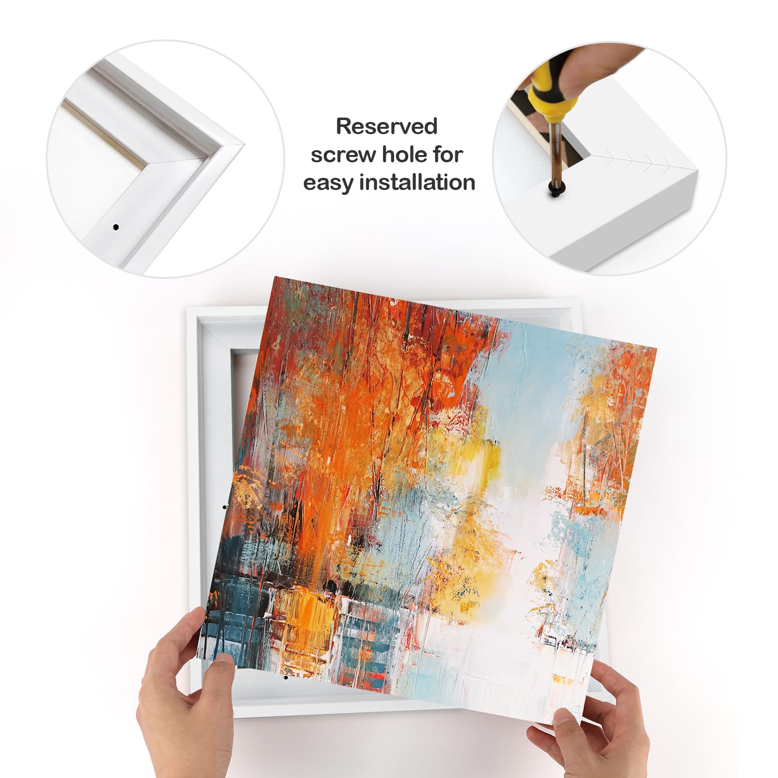 Folkor Floater Frame For 9X12 Canvas Paintings With 0.6-0.8    Deep, 2 Pack Canvas Floating Frame For Oil Paintings Art Prints A