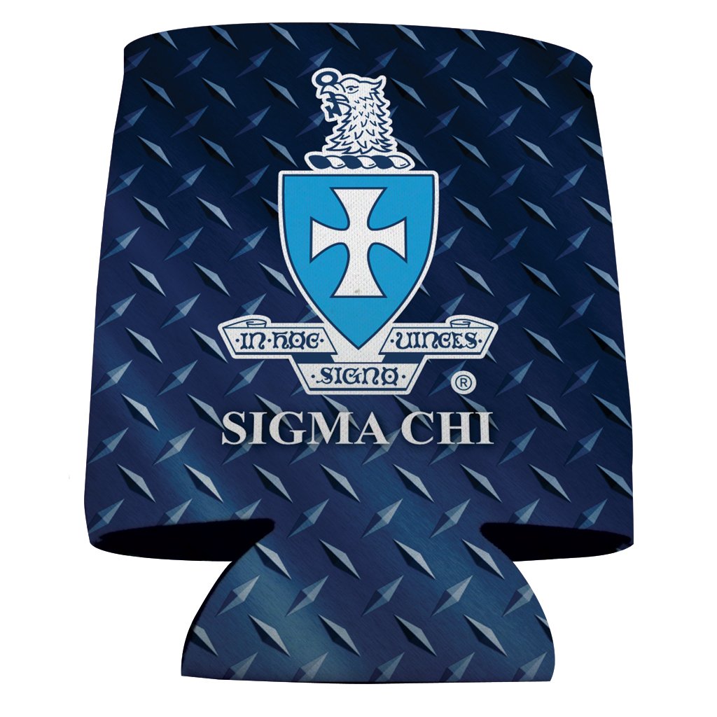 Victorystore Can And Beverage Coolers - Sigma Chi, Diamond Plate Design, Set Of 6