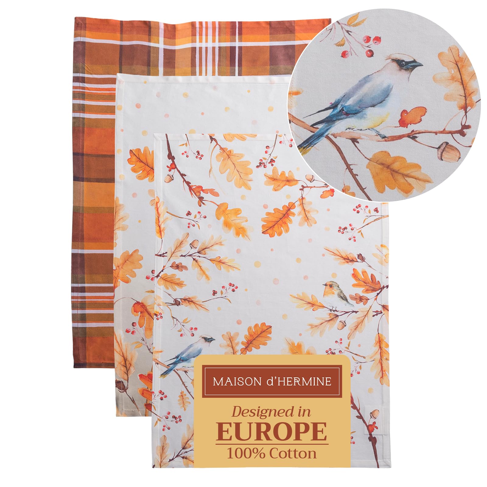 Maison D' Hermine Kitchen Towel 100% Cotton Quick Dry Cleaning Dishtowel For Gifts, Dining, Home, Wedding, Banquet, Buffet, Oak