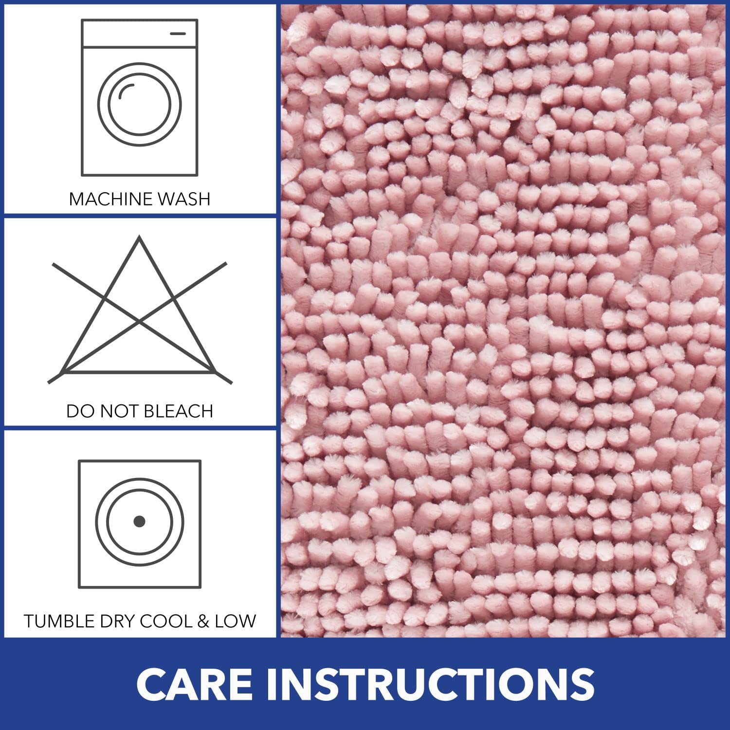 Sohome Spa Step Luxury Plush Chenille Shag Machine Washable Ultra Soft Standard Toilet Lid Cover 18.5''X19.6'' Blush