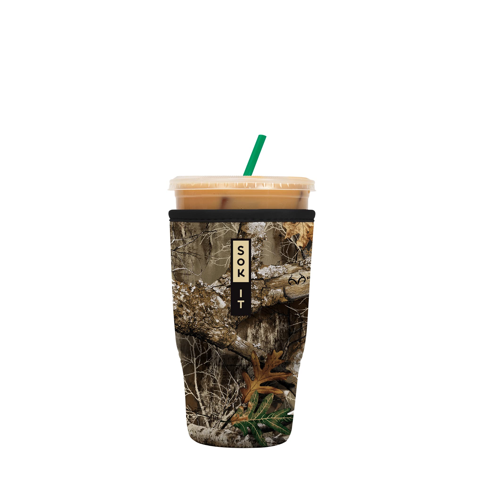 Sok It Java Sok Iced Coffee & Cold Soda Insulated Neoprene Cup Sleeve (RealTree Edge Camouflage, Large: 30-32oz)