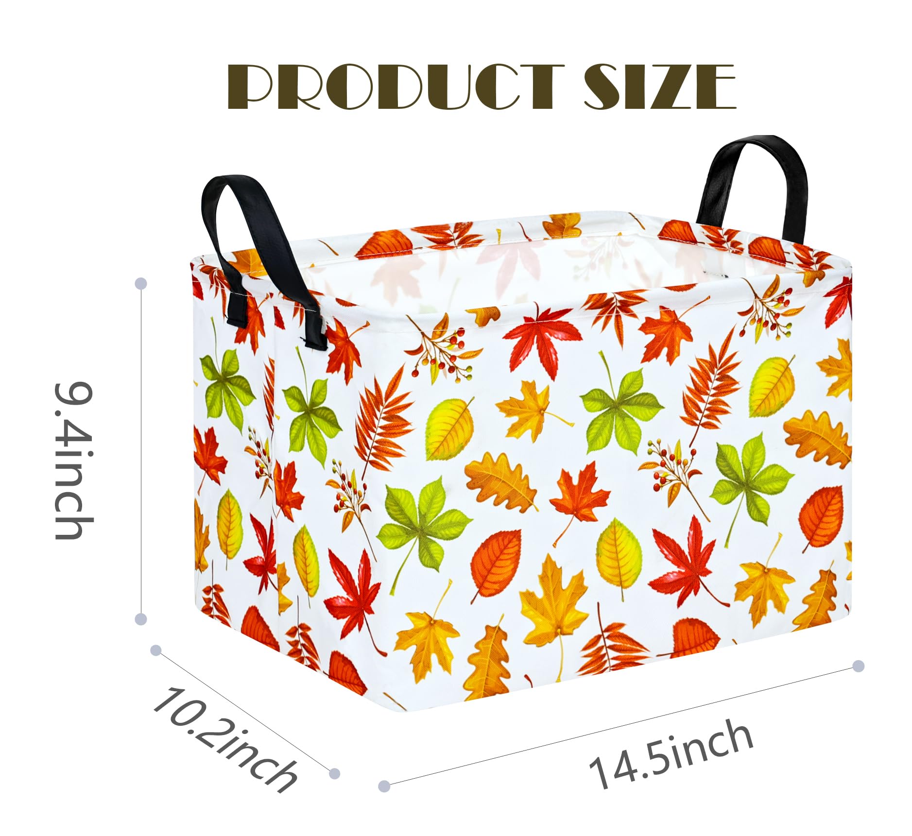 MAIZMZ Thanksgiving Storage Basket Pumpkin Fall Storage Bin Family Gathering Gifts Basket Waterproof Toy Box Collapsible Clothes