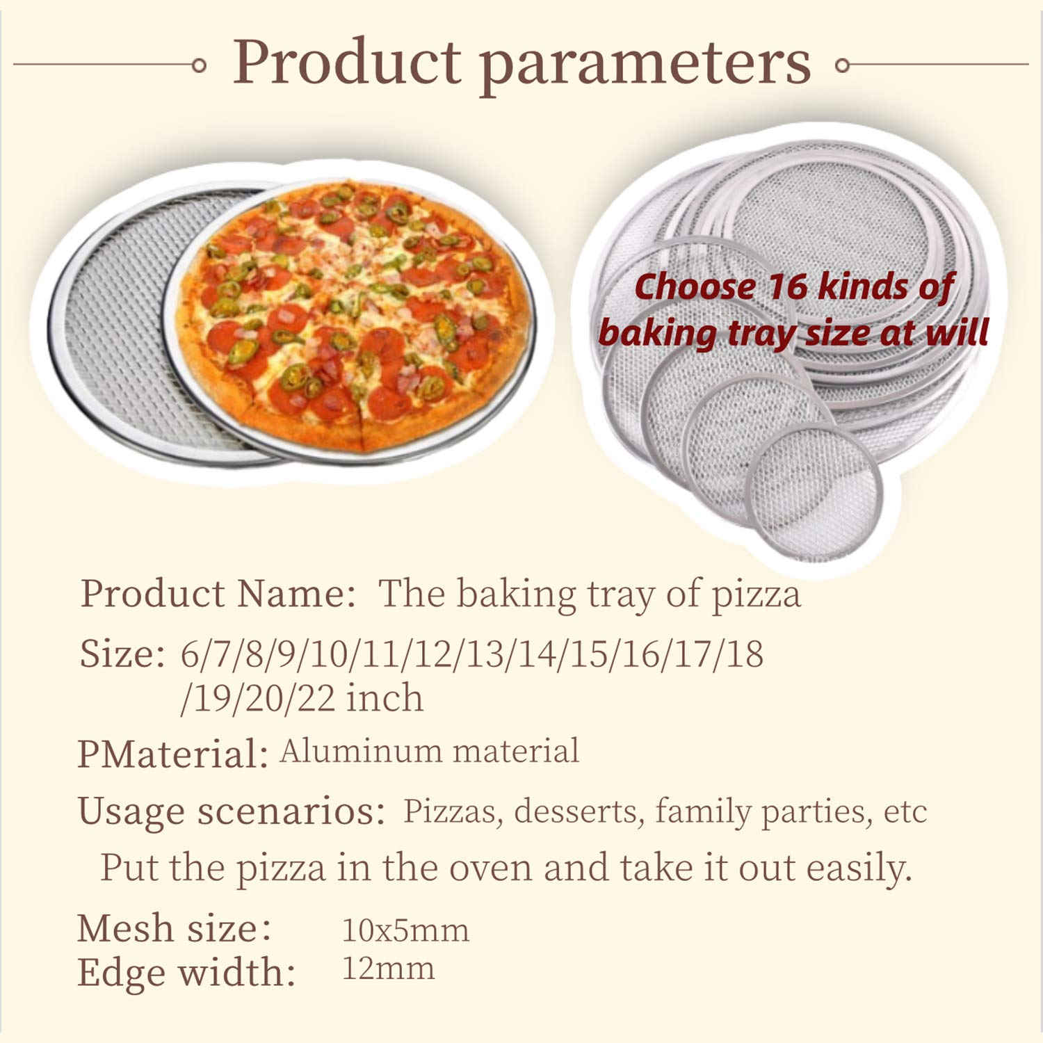 6 Packs Aluminum Alloy Pizza Pan With Holes, 9 Inch Commercial Grade Pizza/Baking Screen For Oven Round Pizza Crisper Tray Pizza