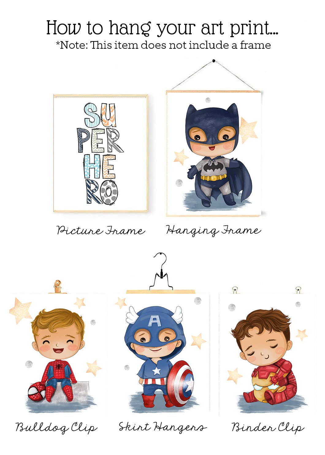 Silly Goose Gifts A Superhero Sleeps Here - Darling Baby Super Hero Themed Wall Art Print Room Nursery Decor (Lost in Adventures