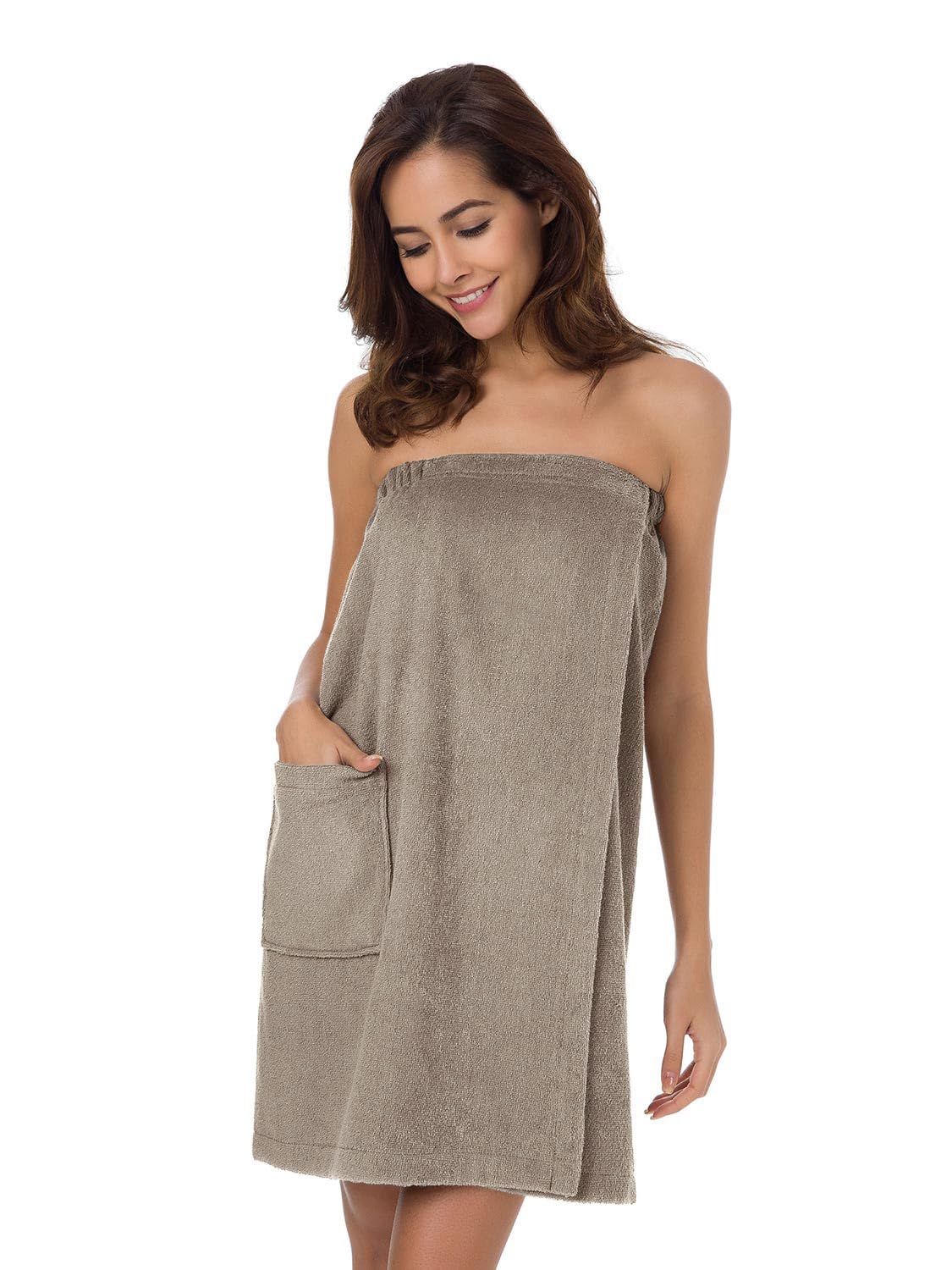 Sioro Bath Wraps For Women Towel Wraps Lightweight Spa Bathrobes With Adjustable Closure & Pockets For Pool Gym