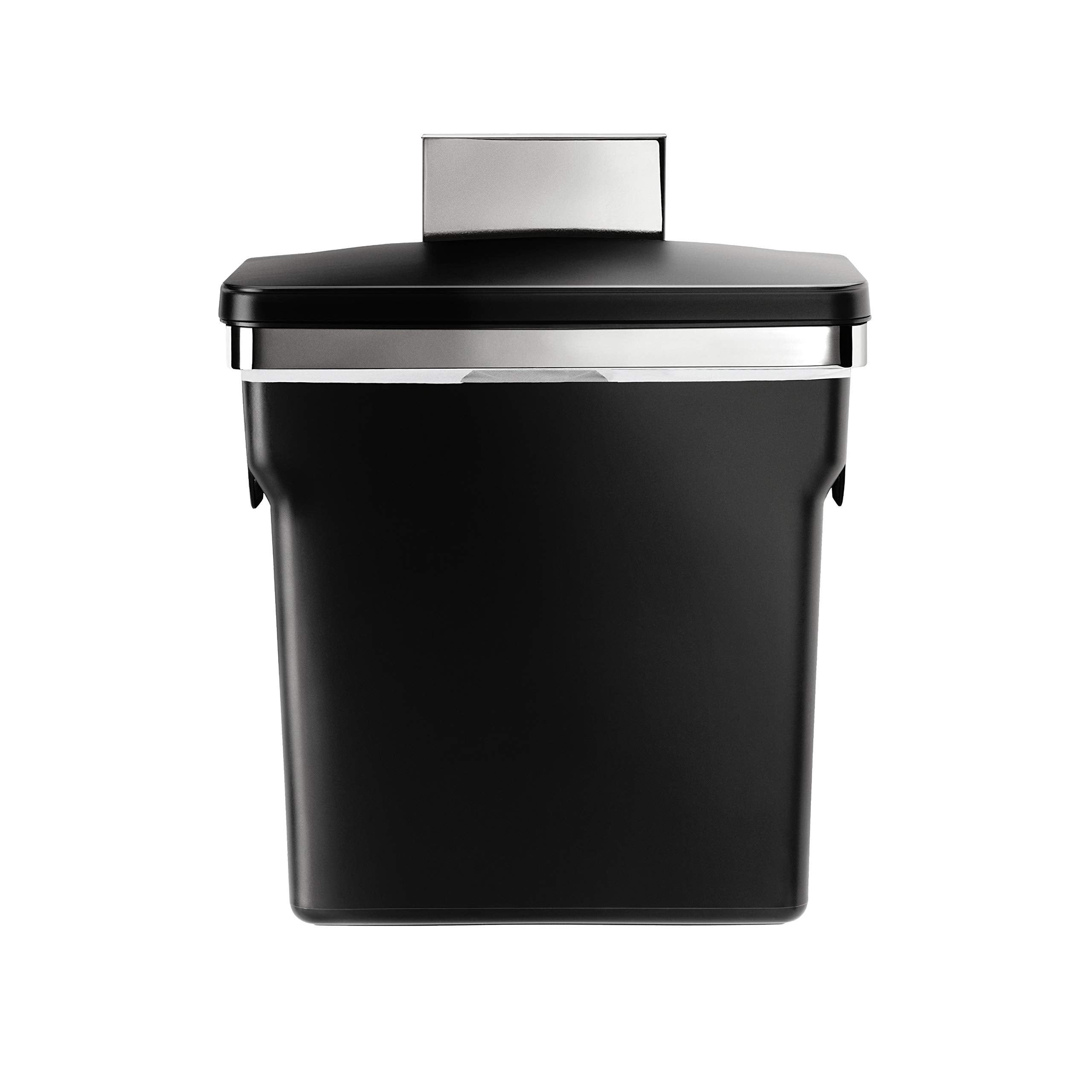Simplehuman 10 Liter / 2.6 Gallon In-Cabinet Trash Can Heavy-Duty Steel Frame, Black