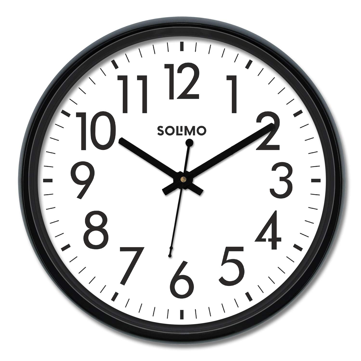 Amazon Brand - Solimo 12-Inch Classic Plastic Wall Clock, Black