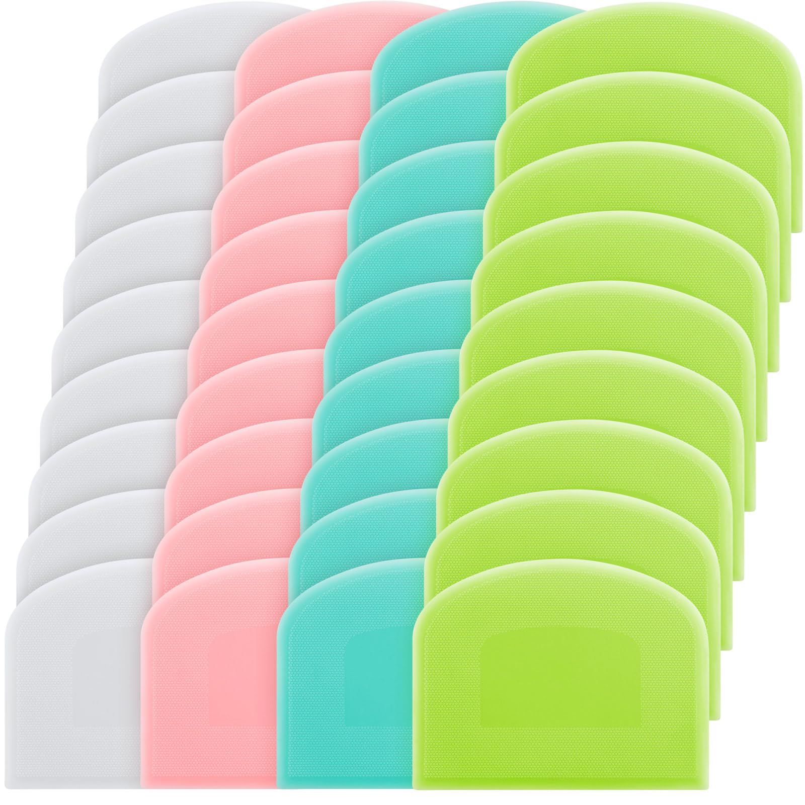Thyle 36 Pcs Plastic Dough Scrapers Set, Flexible Bowl Scraper for Baking Bread Pizza Cake Pastry, Dough Cutter Scraper Tool for