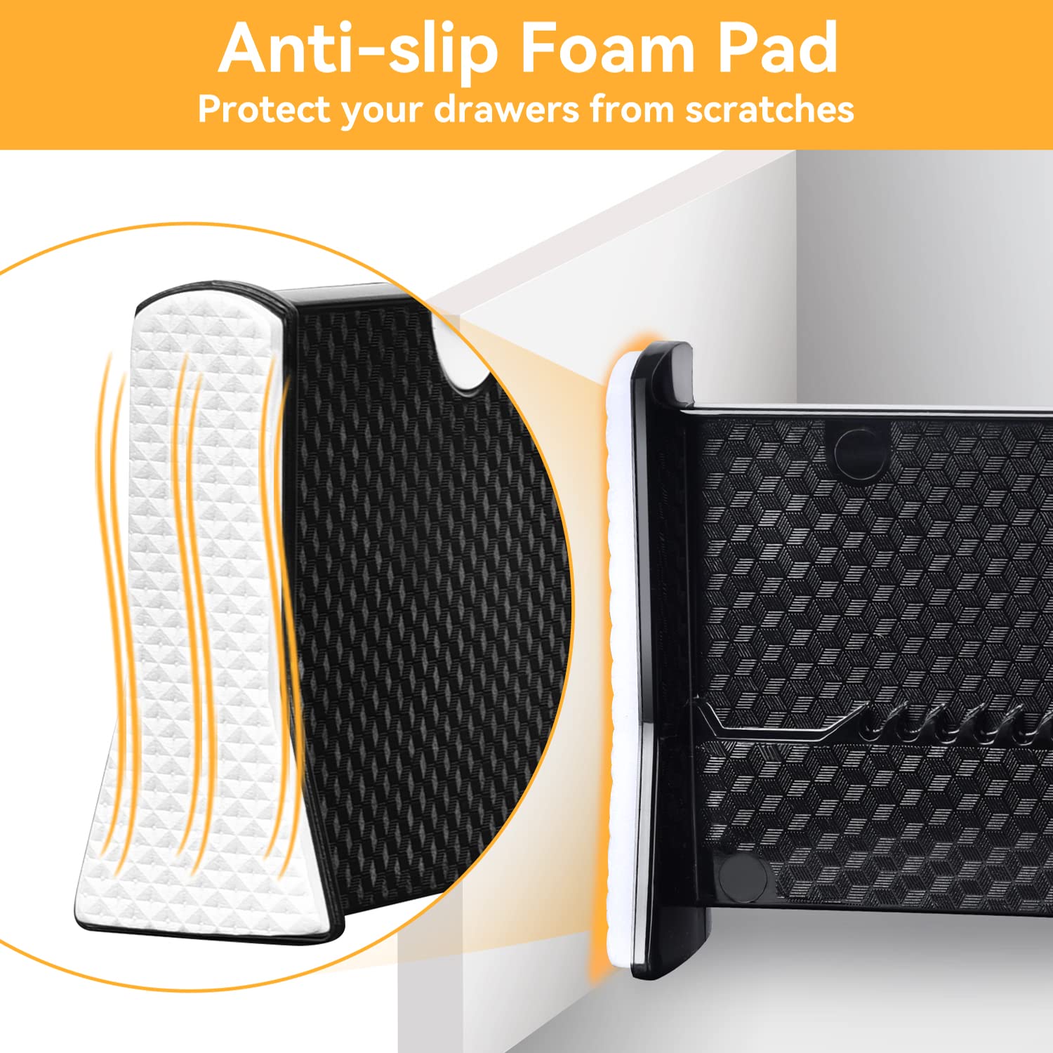 JONYJ Drawer Dividers Organizer 4 Pack, Adjustable Separators 4'' High Expandable from 14.9-21'' for Bedroom, Bathroom, Closet,C