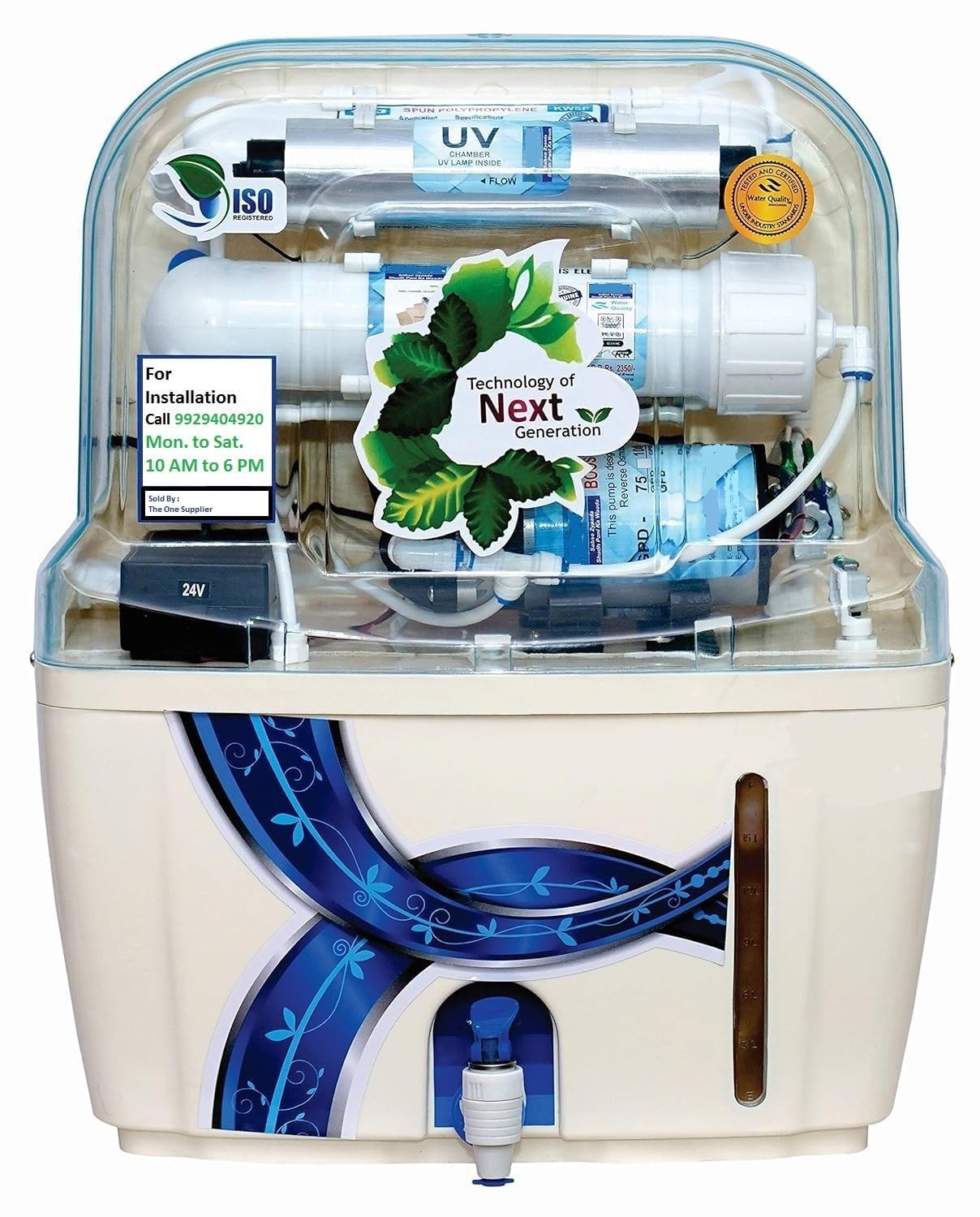 The 1 Aqua Purifier Swift Ro Water Purifier, Ro+Uv+Uf+Tds Adjuster, 6 Stage Protection, 15 Litre Capacity, For Home And Office
