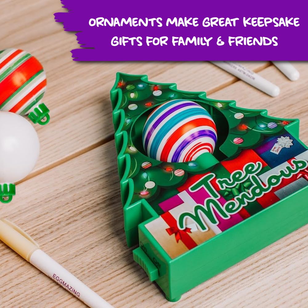 The Treemendous Ornament Decorator Christmas Decorating 6 Count Refill Kit - White Ball Ornaments Compatible with Treemendous Tr