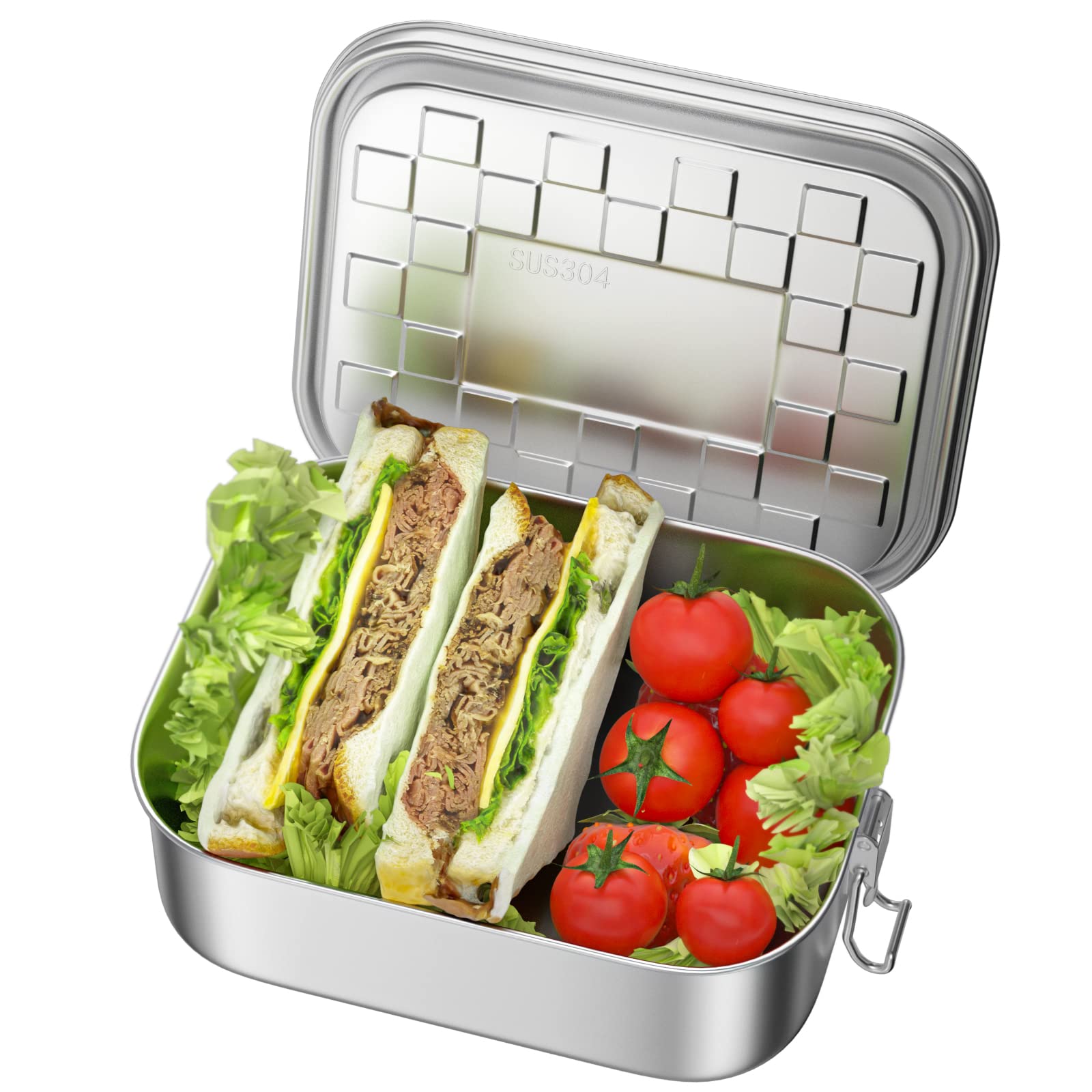 G.a HOMEFAVOR Stainless Steel Bento Box  900ML/30 oz Leakproof Metal Bento Lunch Box  Leak-proof Design with Lockable Clips Food Storage Containers for Adults