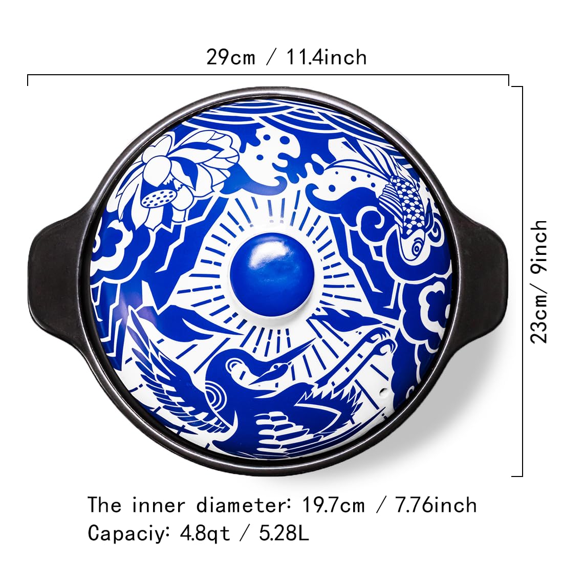 Heavy Duty Claypot - Replaces Both A Dutch Oven And Stock Pot (4.8 Quart)