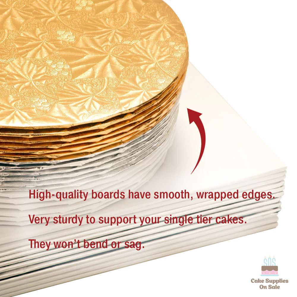 Cake S.O.S. 10'' Gold Round Thin Drum 1/4'', 25 Count