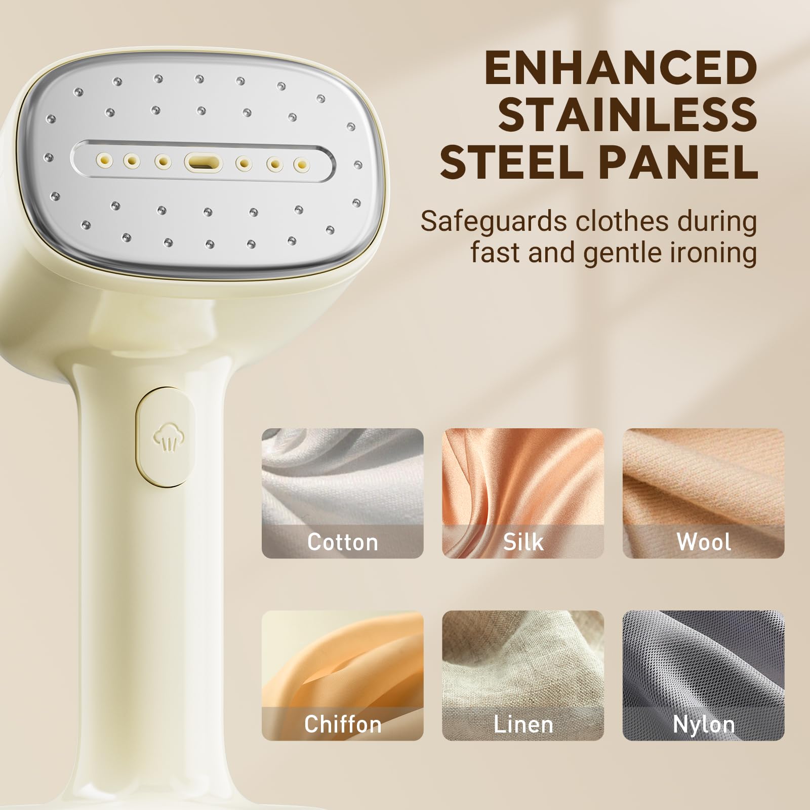 Hiyakoi Steamer For Clothes, Handheld 10-Second Fast Heat-Up Clothes Steamer, Portable Travel Steamer Iron For Clothes Wrinkles