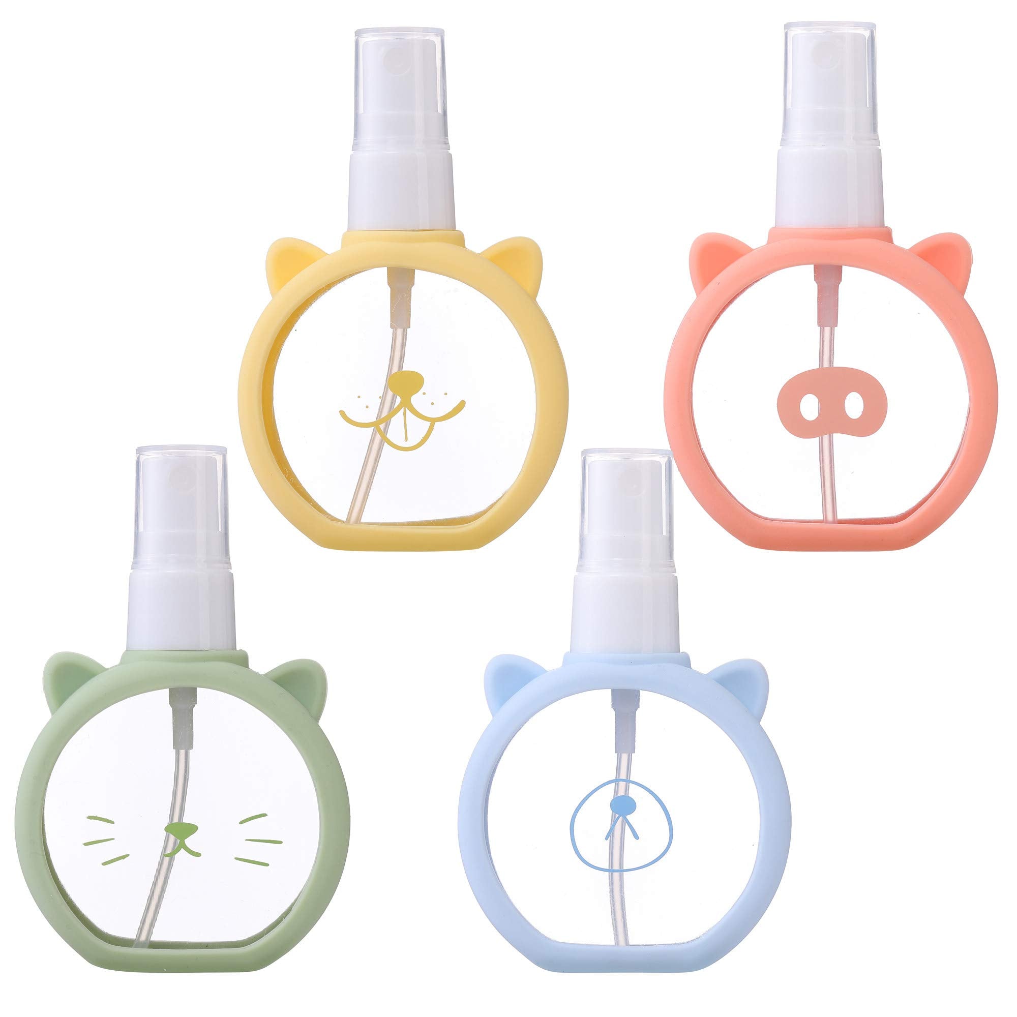 Textention Spray Bottles 1.85Oz / 55Ml Empty Fine Mist Plastic Mini Travel Bottle Set Small Refillable Liquid Containers (4 Pcs)