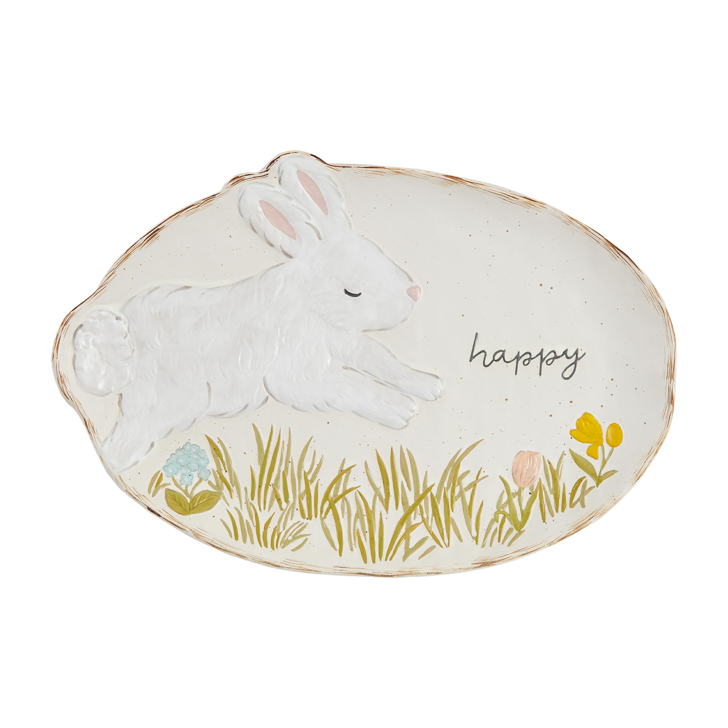 Mud Pie Stoneware Bunny Platter; 11 x 16