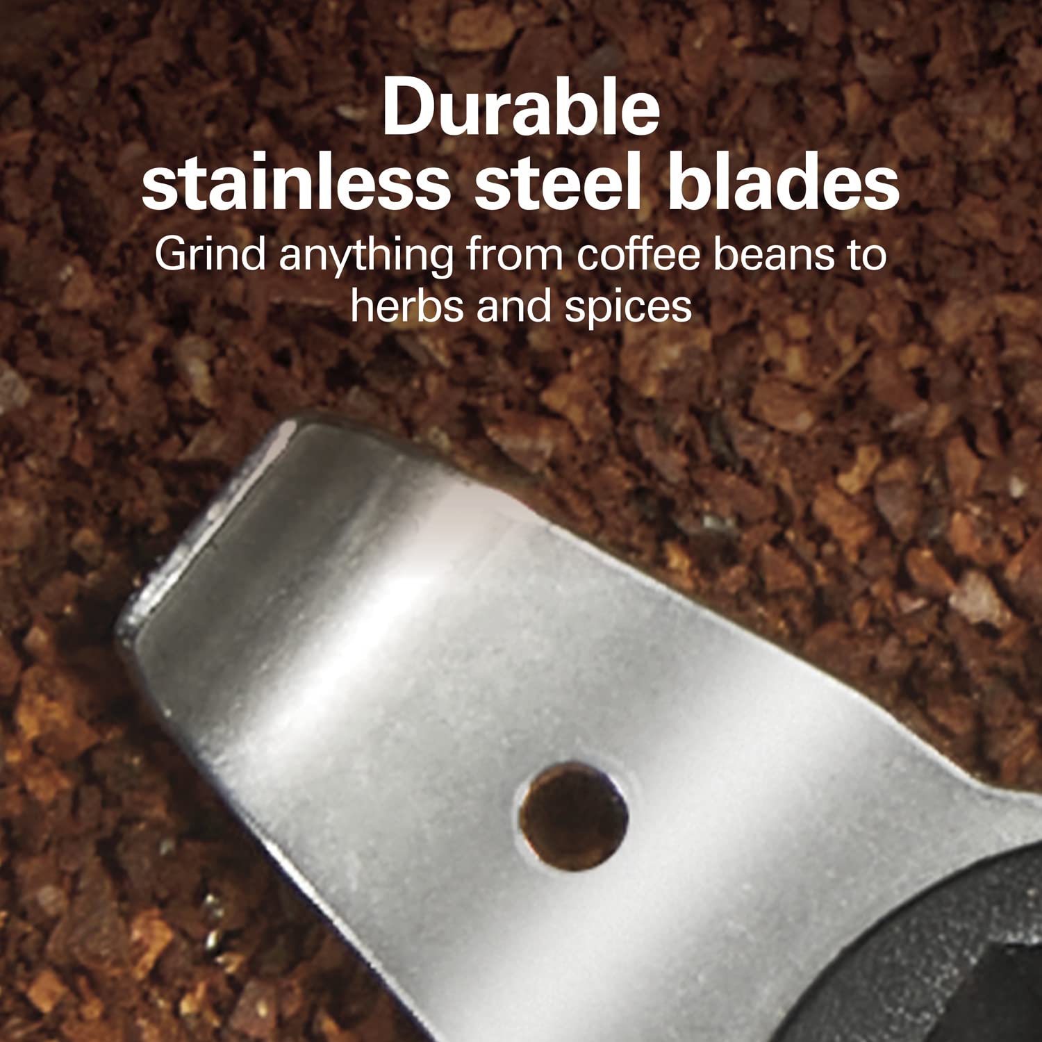 Hamilton Beach 4.5Oz Electric Coffee Grinder For Beans, Spices & More, Stainless Steel Blades, Silver (80350Rv)