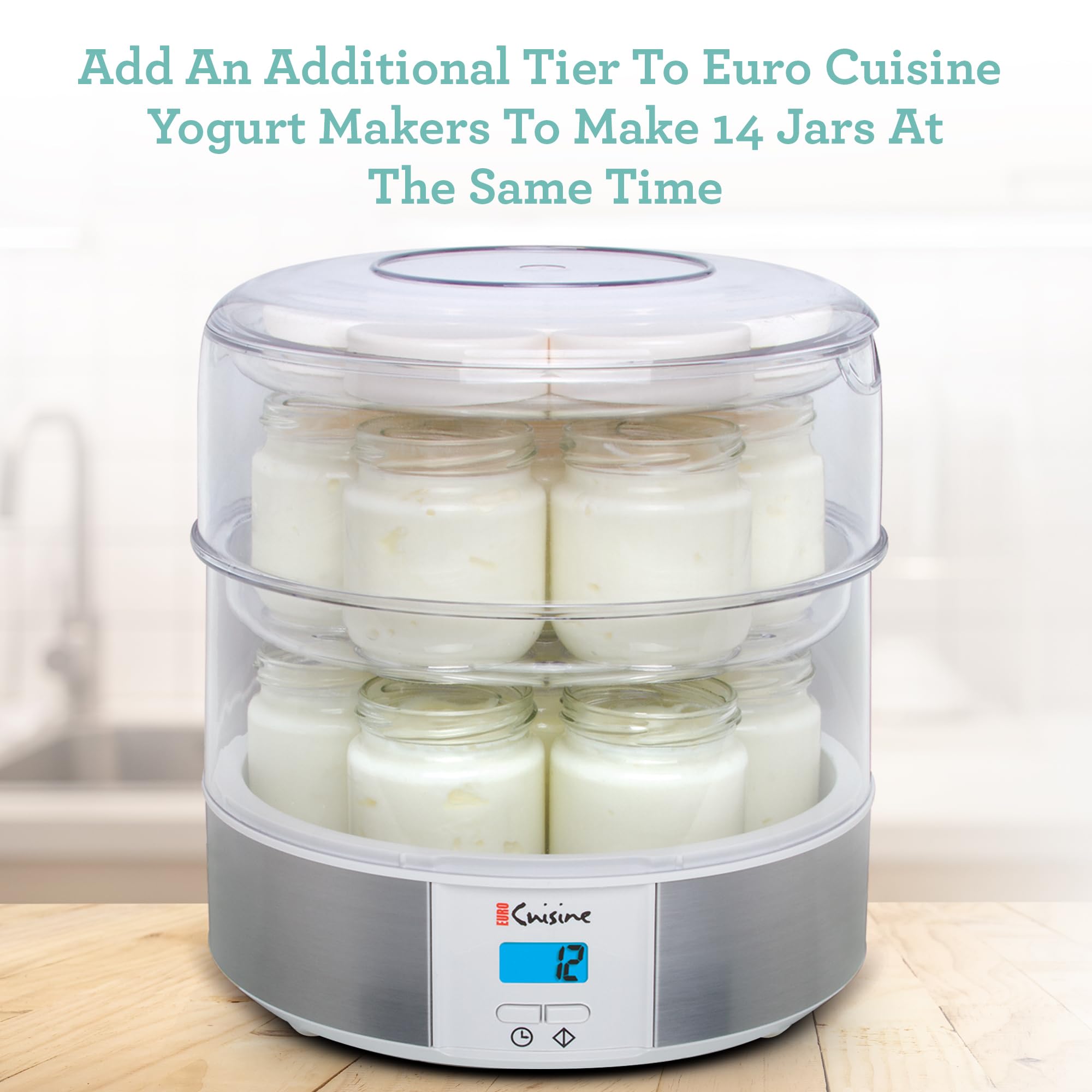 Euro Cuisine GY4 Yogurt Maker Expansion Tray  Additional Tier for Yogurt Maker Machines  BPA-Free  Dishwasher Safe  Compatible with YM80  YM100  YM650