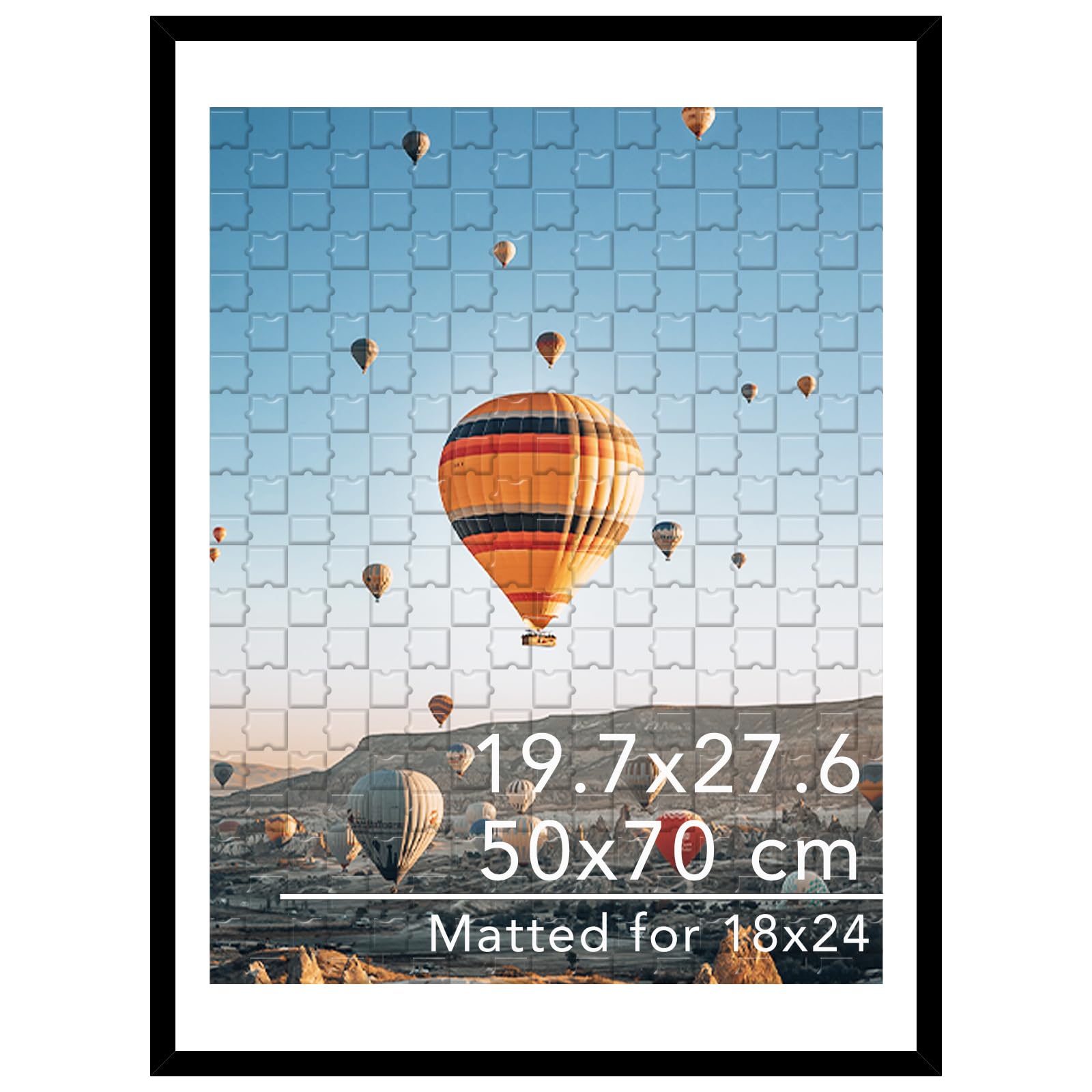 JCJMY 19.7x27.6 Puzzles Frame for 50x70 cm Puzzle Poster Photo Picture, Display 18x24 with Mat or 19.7 x 27.6 without, Wall Hang