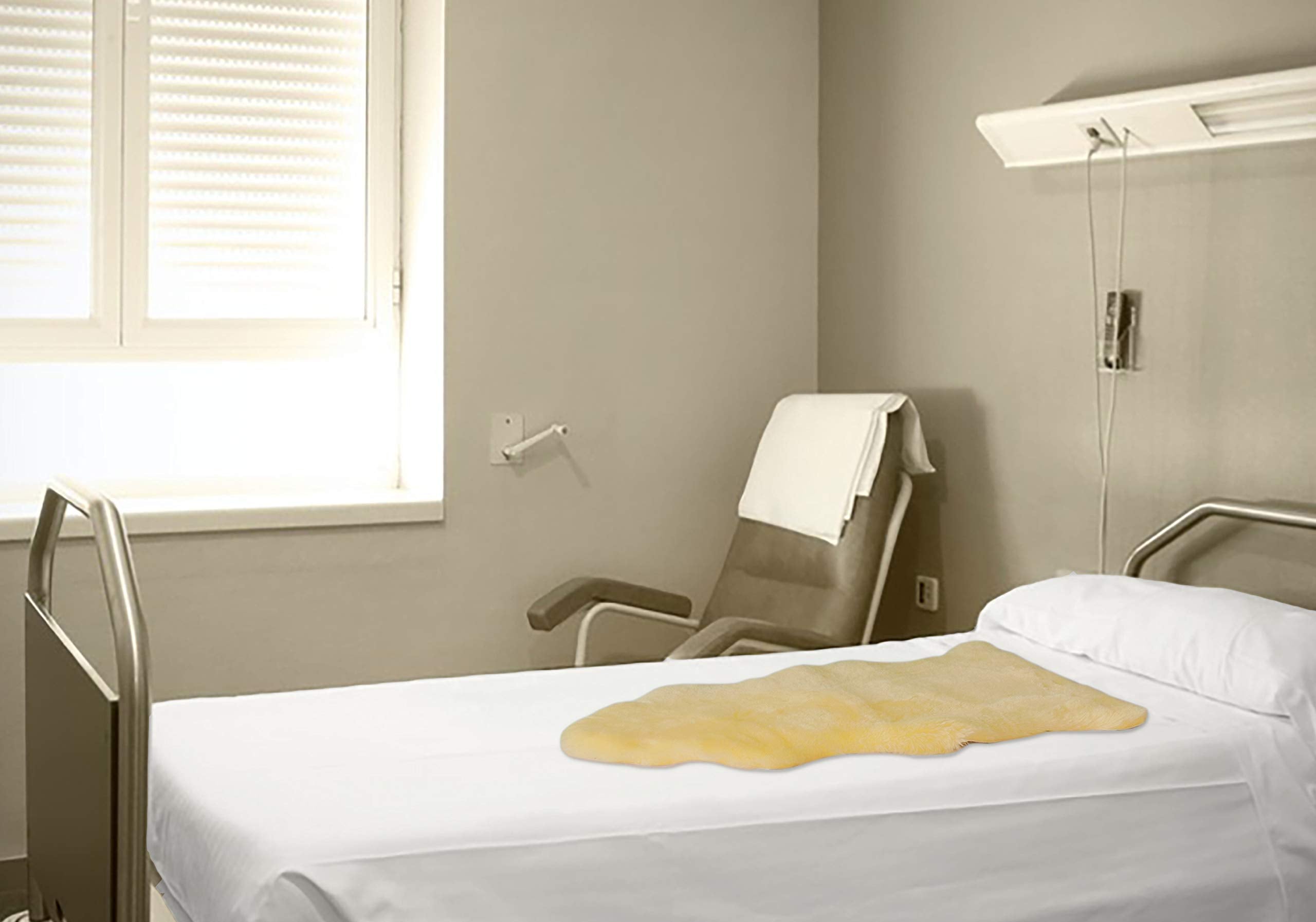 Natural Sheepskin For Bed Sores And Skin Irritation | Hastings 100% Real Medical Sheepskins With Non-Slip Back For Pain Relief A