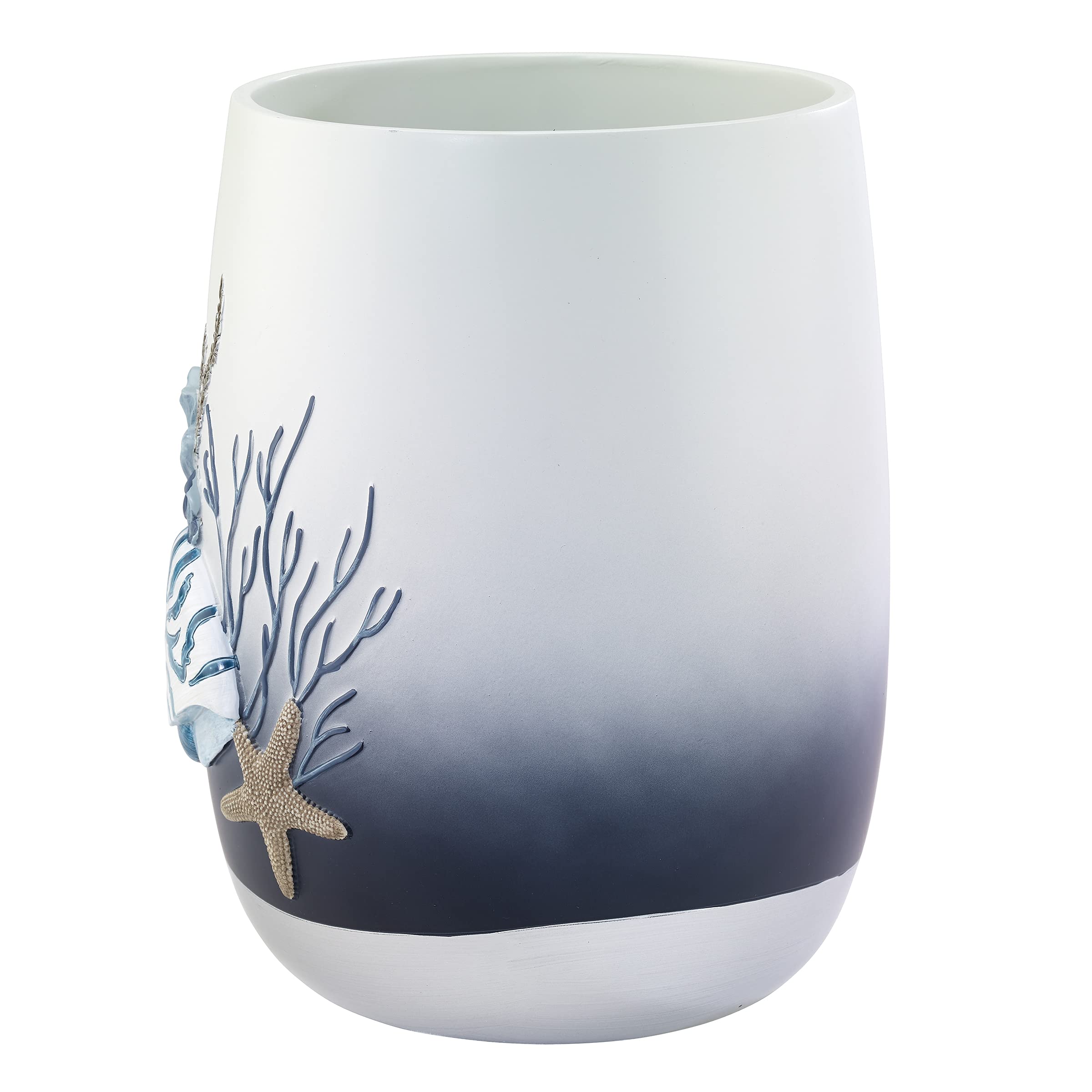 Avanti Linens - Waste Basket, Decorative Trash Can, Oceanscape Inspired Bathroom Decor (Blue Lagoon Collection)