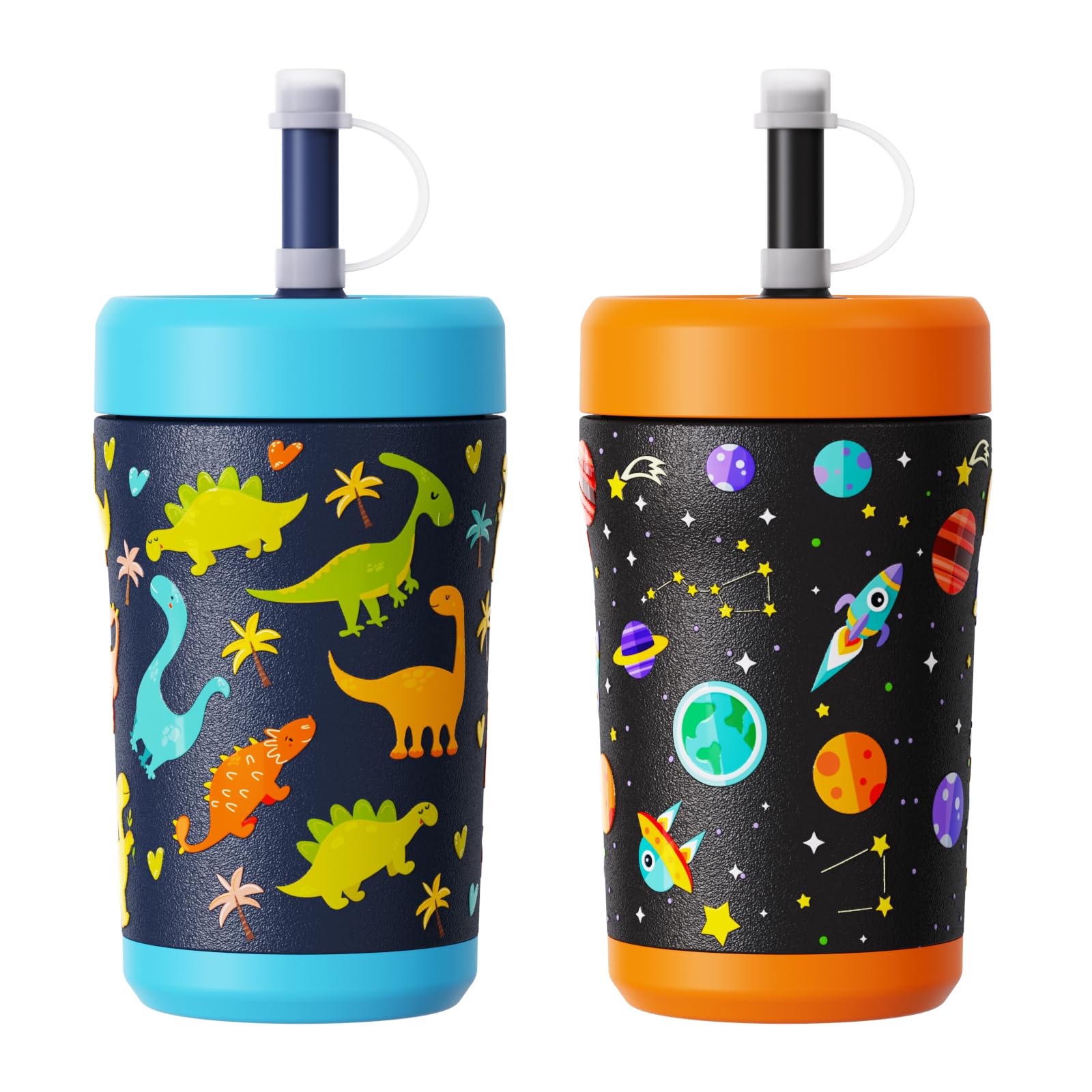 Sursip Toddler Cups Spill Proof with Straws and Lids, 12oz Sippy Cups