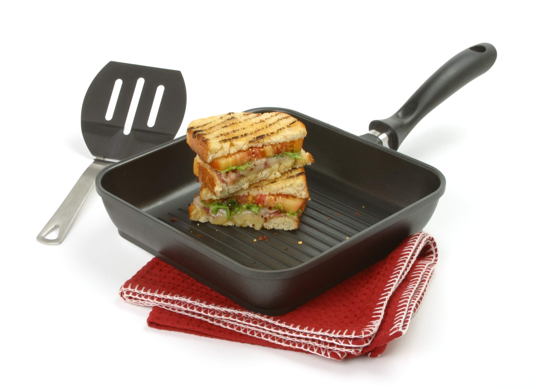 Norpro Nonstick Square Grill Pan, 9.5'', Cast Aluminum