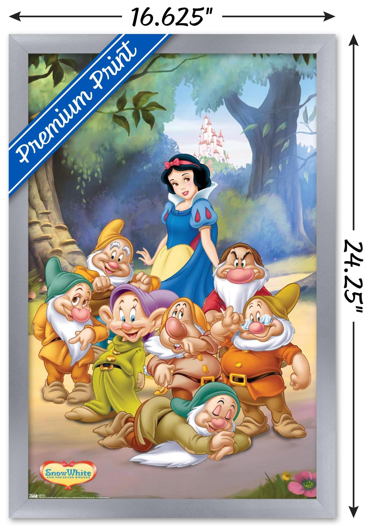 Trends International Disney Snow White And The Seven Dwarfs - Group Wall Poster, 14.725'' X 22.375'', Silver Framed Version