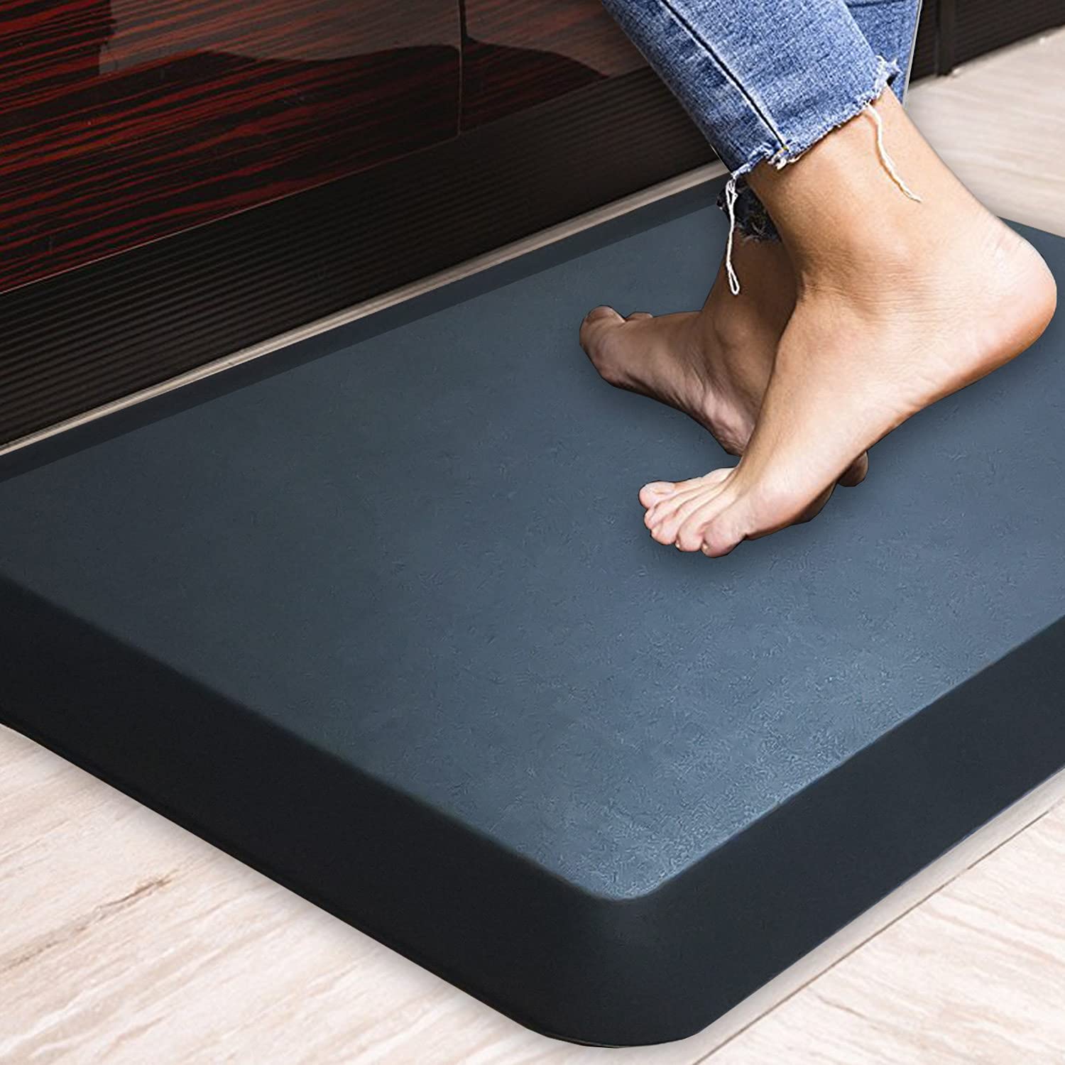 1'' Extra Thick Anti Fatigue Floor Mat,Kitchen Mat, Standing Desk Mat - Comfort At Home, Office, Garage - Advanced Pu Foam (Blac