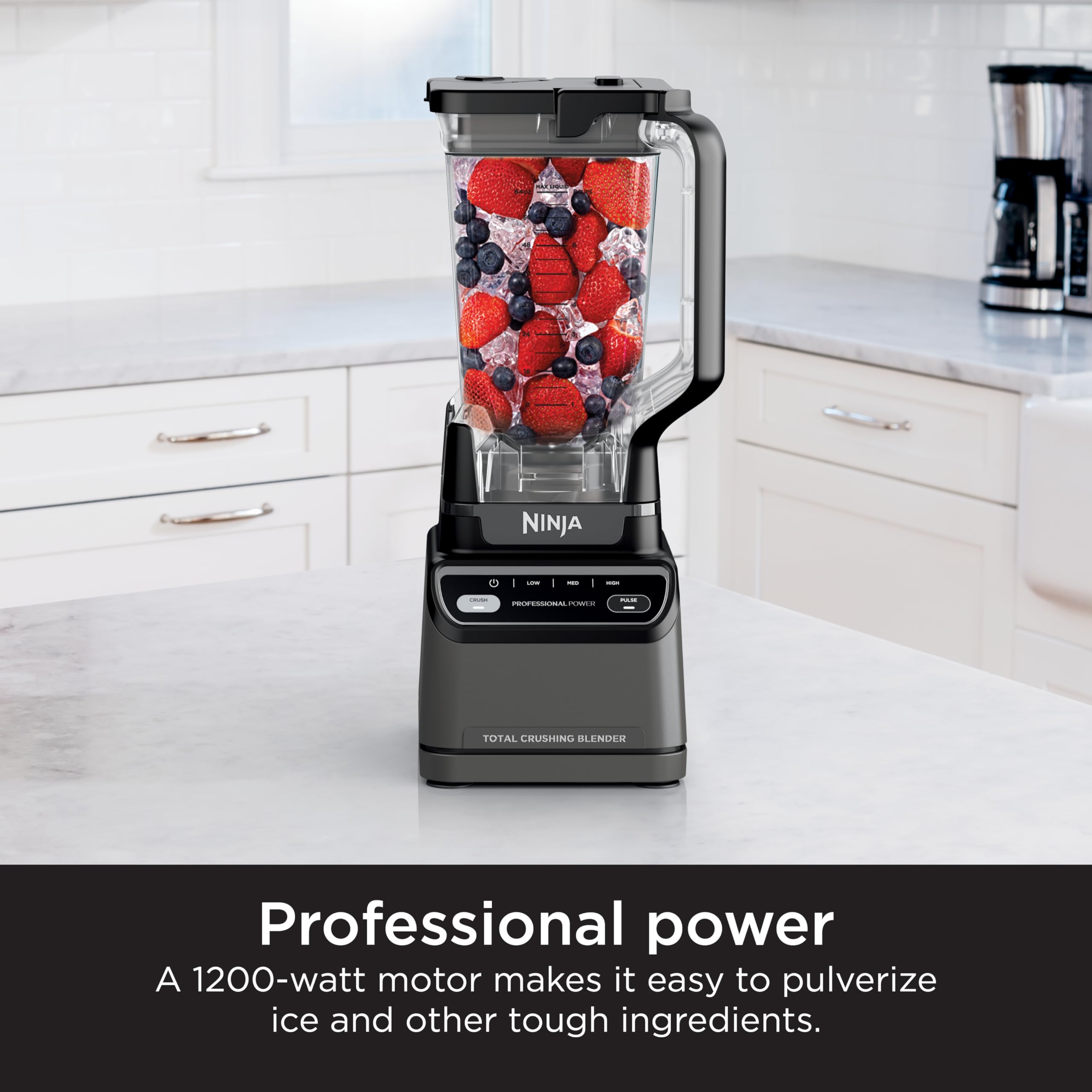 Ninja Br201Amz Professional Blender 2.0, 1200 Watts, Auto-Iq Program, Total Crushing Blades, 72-Oz. Pitcher, 4 Manual Speeds For