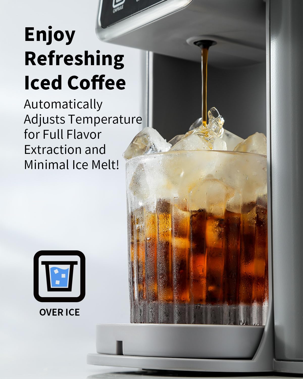 Kidisle Hot & Iced Coffee Maker With Bold Setting, Single Serve Coffee Maker For K Cup And Grounds, 6-14 Oz Brew Sizes, 50 Oz Re