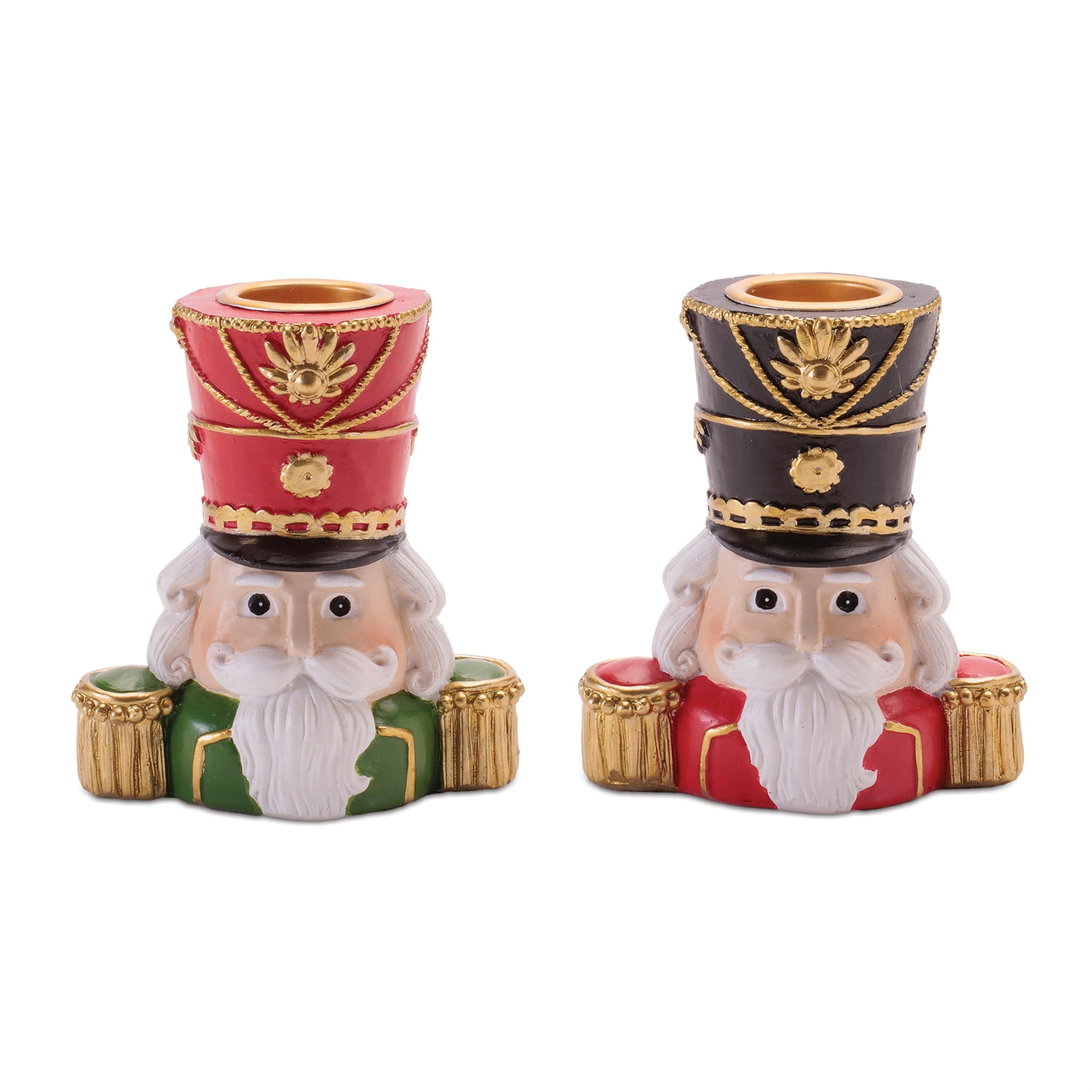 Nutcracker Taper Candle Holder (Set of 2) 3H Resin