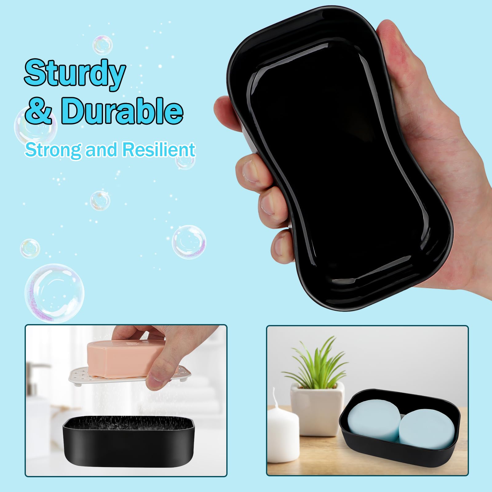 Qiuymei Soap Holder, Travel Soap Container With Removable Draining Layer & Soap Bag,Travel Size Toiletries,Portable Bar Soap Hol