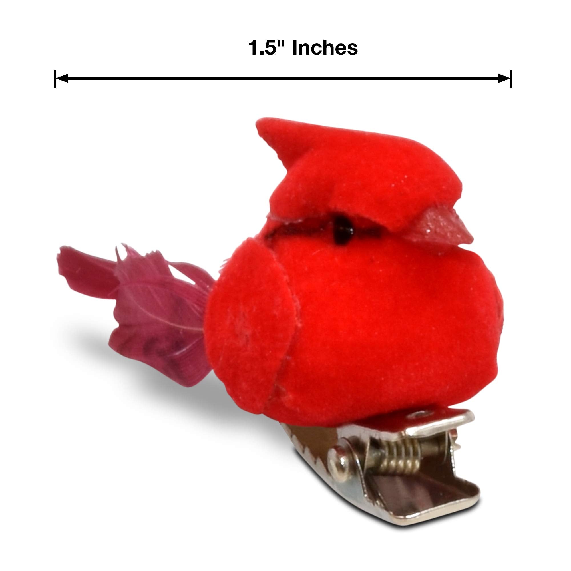 Gift Boutique - Christmas Mini Cardinal Clip on Tree Ornaments Bird Decorations Set of 30 Approx. 1.5 Inch Long Bright Red Velve