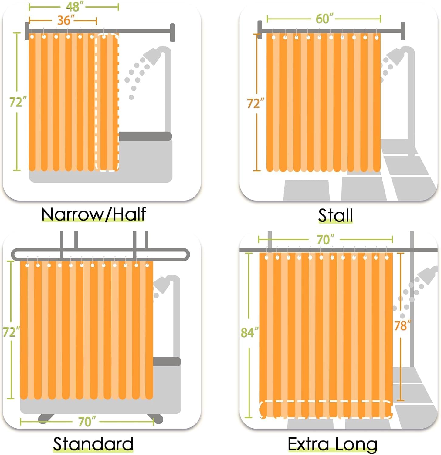 jinchan Black and White Shower Curtain, Inky Herringbone, 70x72 Inches, Waterproof Fabric, Includes 12 Hooks, Model JCTWILLZIGZAG-7072C