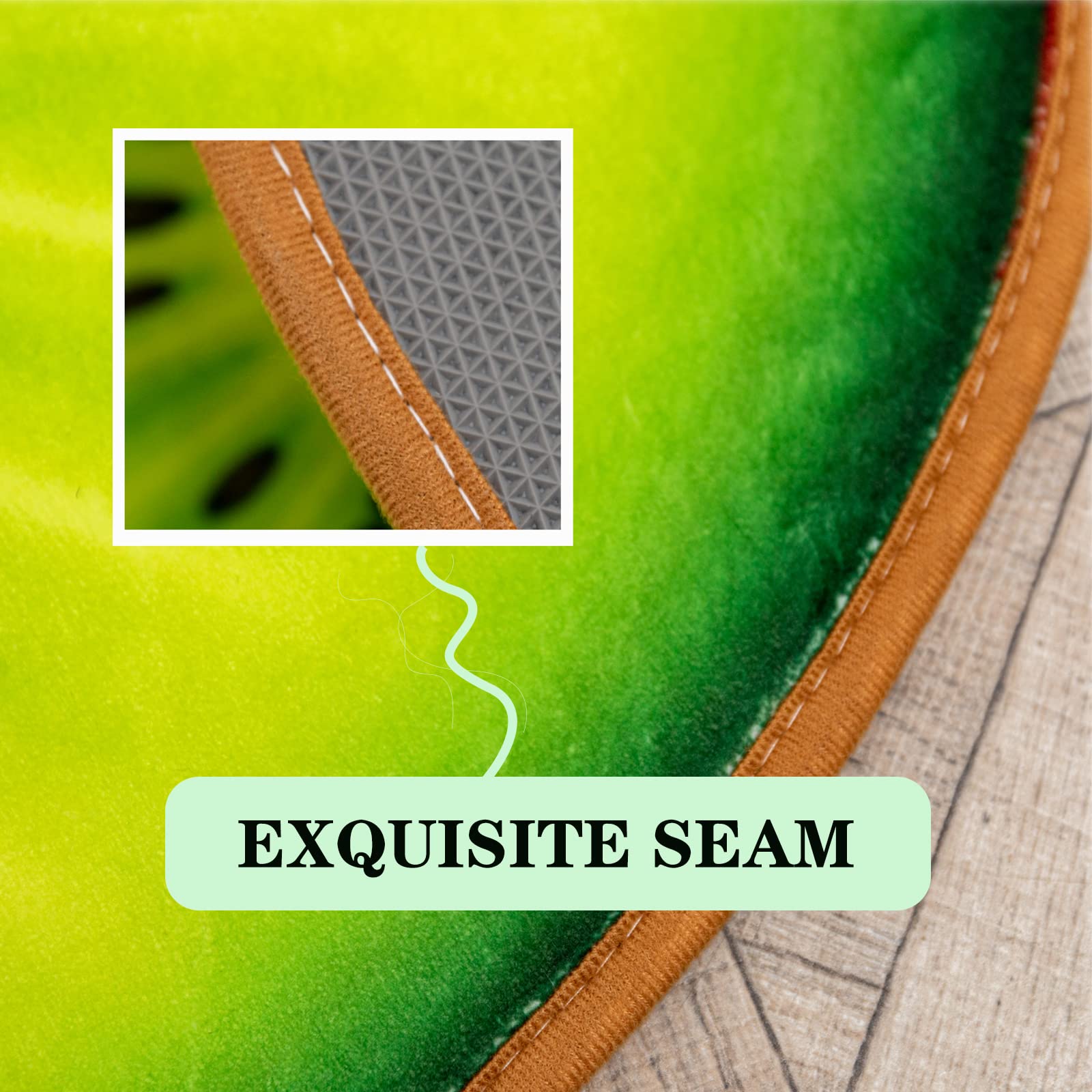 Bath Rugs for Bathroom Non Slip  Kiwi Fruit Shaped Washable Shower Bath Mat Absorbent Door Mat for Bathroom Bedroom Kitchen Soft Floor Area Rug Cute Cartoon Carpet Bathmat Tub Home Decor 18.5x25.6in