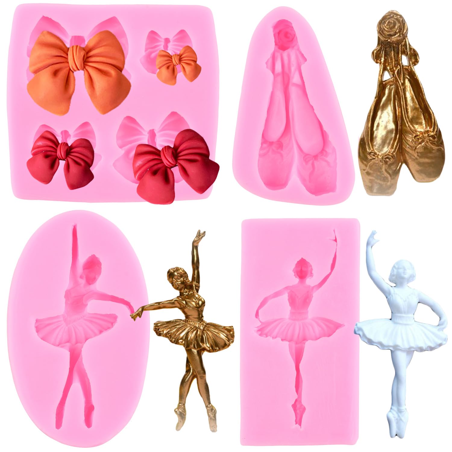 Mujiang Ballet Dancer Shoes Silicone Mold Bow Fondant Mold For Sugar Cake Decorating Cupcake Topper Candy Chocolate Gum Paste Po