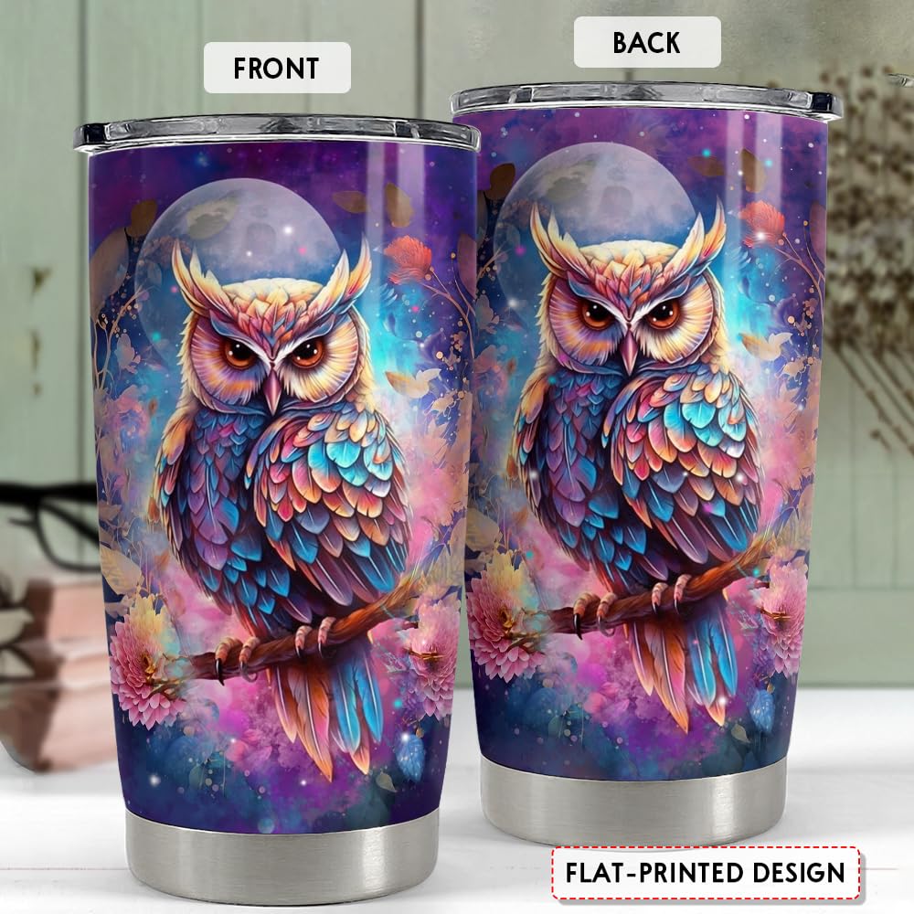 SANDJEST Owl Tumbler 20oz Stainless Steel Insulated Tumblers Coffee Travel Mug Cup Owls Gifts for Women Girls Gift for Birthday