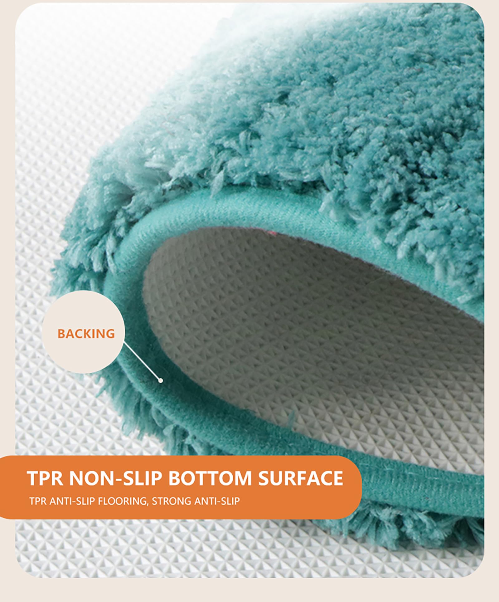 Matengzig Microfiber Bathroom Rug 20X32, Extra Soft Shaggy Bathroom Mat Non-Slip Water Absorbent Washable Bath Rug, Turquoise